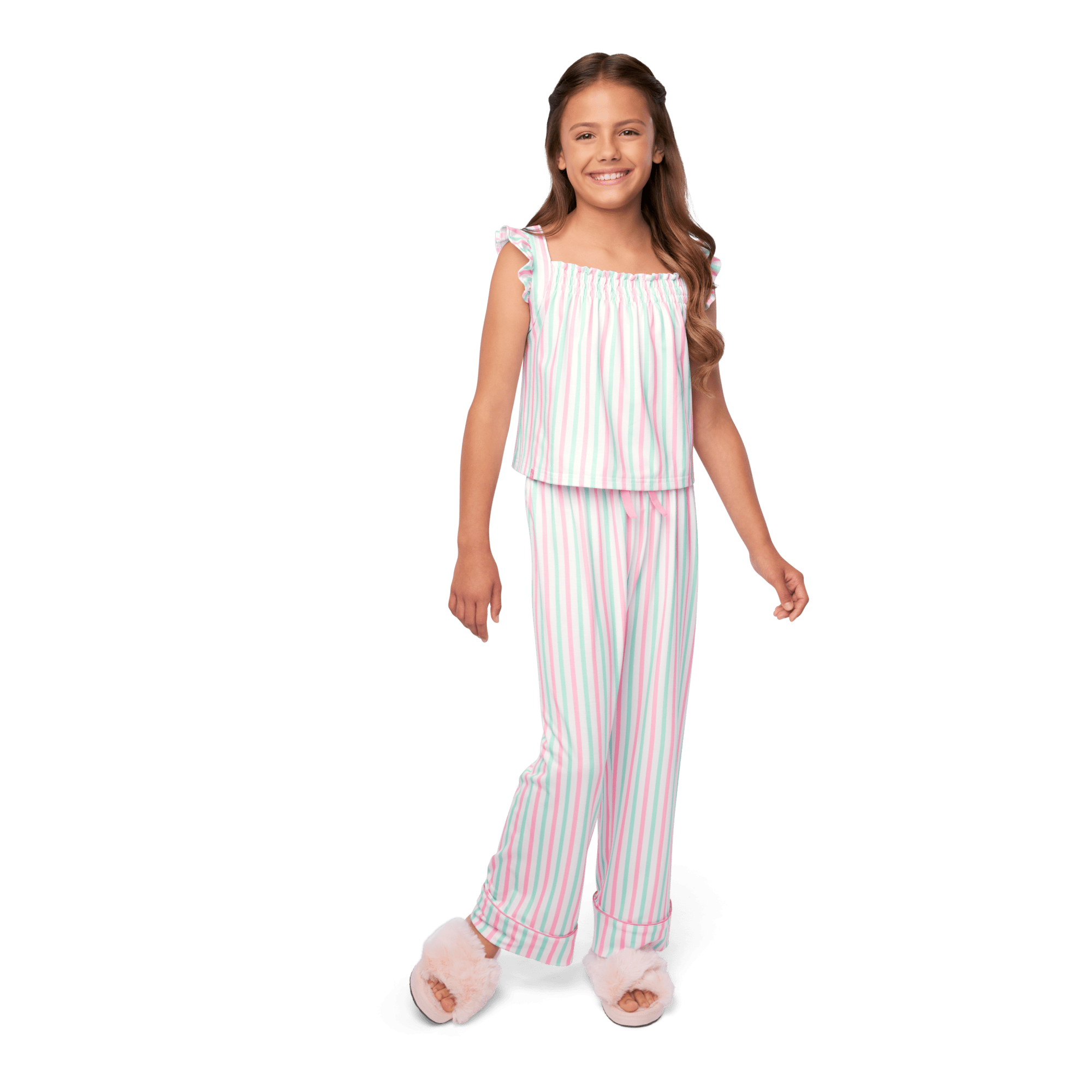Raquel's™ Coastal Stripes Pajamas for Girls & 18-inch Dolls - Image 3