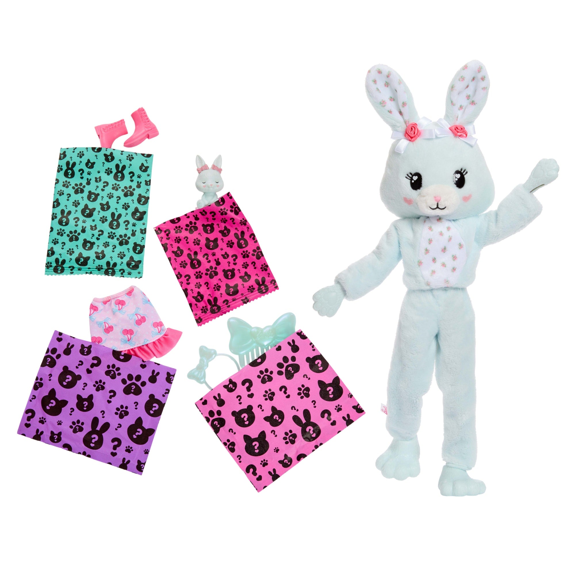 Barbie Cutie Reveal Doll & Accessories. Cuddly Series Bunny With 10 Surprises - Image 5