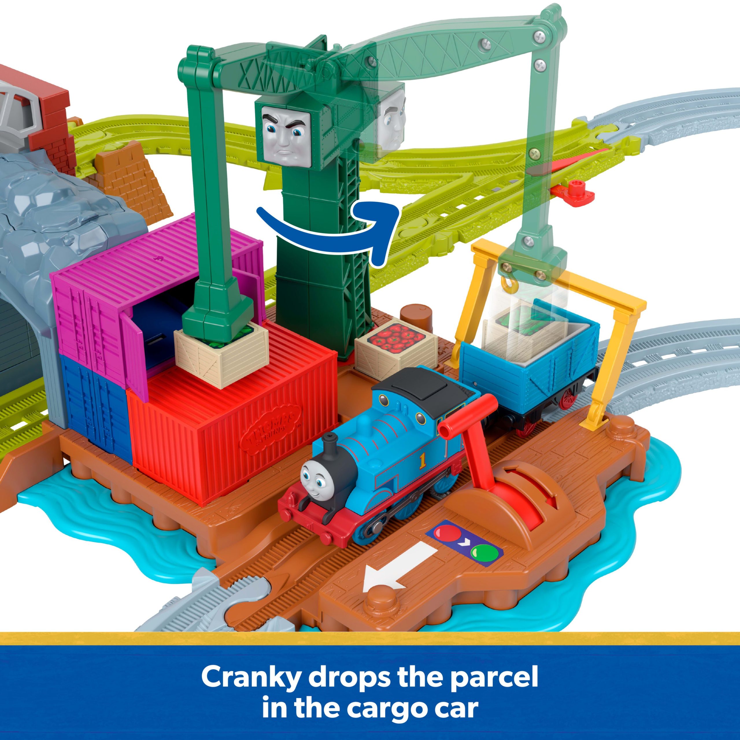 Thomas & Friends Cranky's Dockside Delivery Train Set From Fisher-Price With Motorized Thomas Engine - Image 3