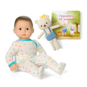 Bitty Baby® Doll #2 in Pastel Blue + Bear Friend & Board Book