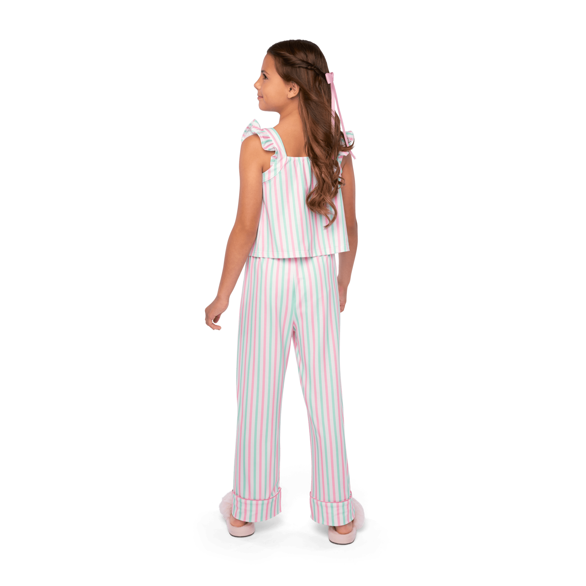 Raquel's™ Coastal Stripes Pajamas for Girls & 18-inch Dolls - Image 4
