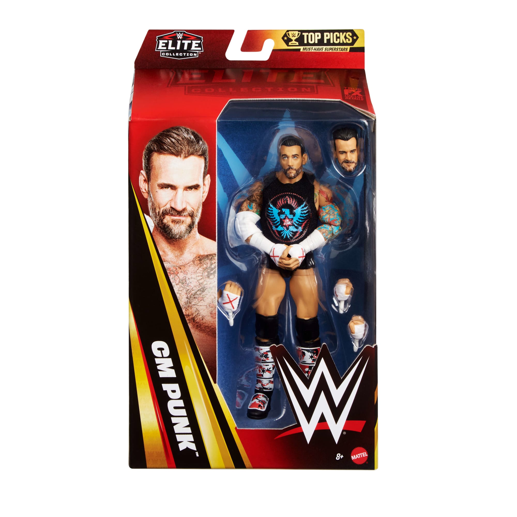 WWE Elite Collection Top Picks Cm Punk Action Figure & Accessories. 6-Inch Collectible Set - Image 2