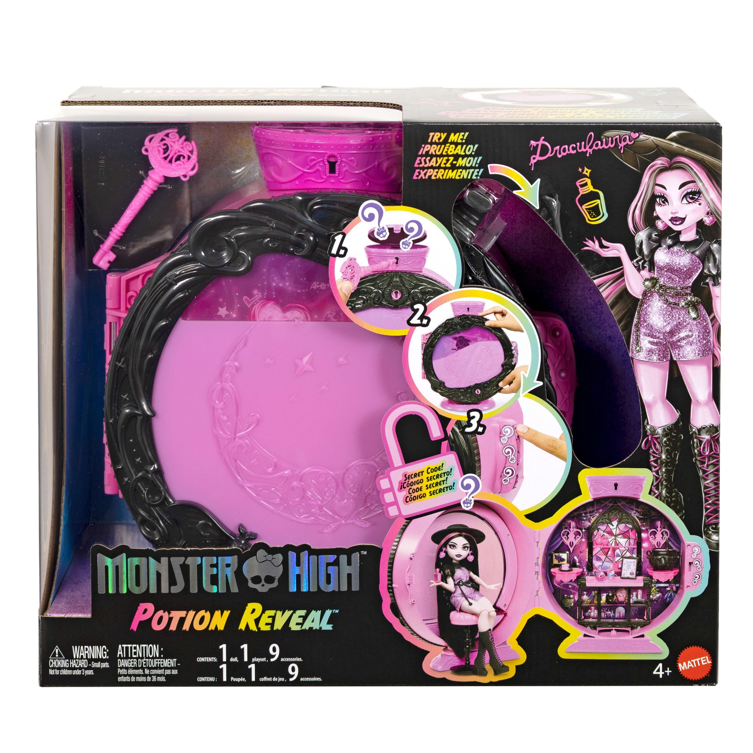 Monster High Potion Reveal Playset With Draculaura Doll & 9 Accessories. Secret Code Unboxing - Image 6