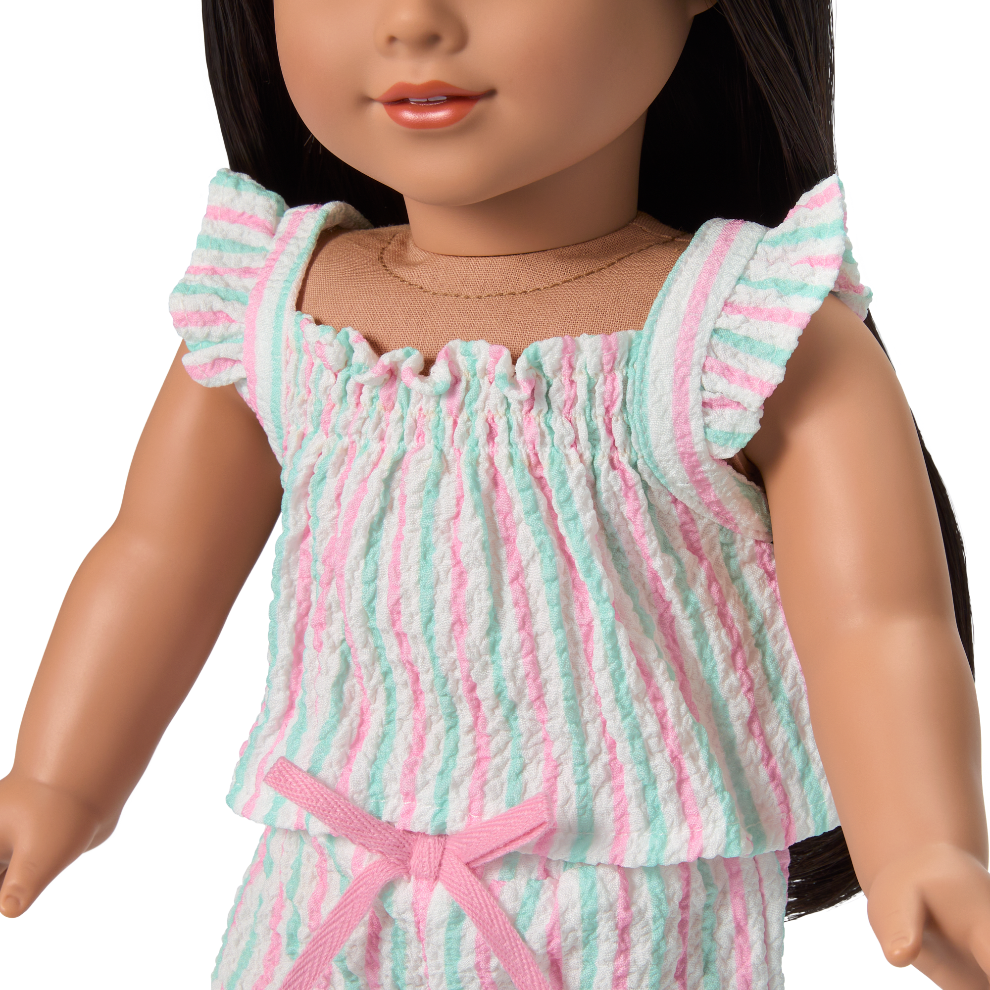 Raquel's™ Coastal Stripes Pajamas for 18-inch Dolls (Girl of the Year™ 2026) - Image 4