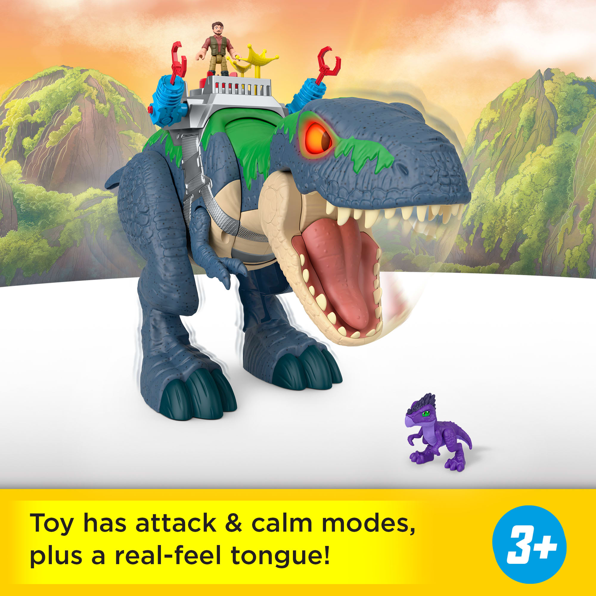 Fisher-Price Imaginext Jurassic World Rebirth Ultimate Action Chomp T. Rex Dino Toy & Action Figures - Image 2
