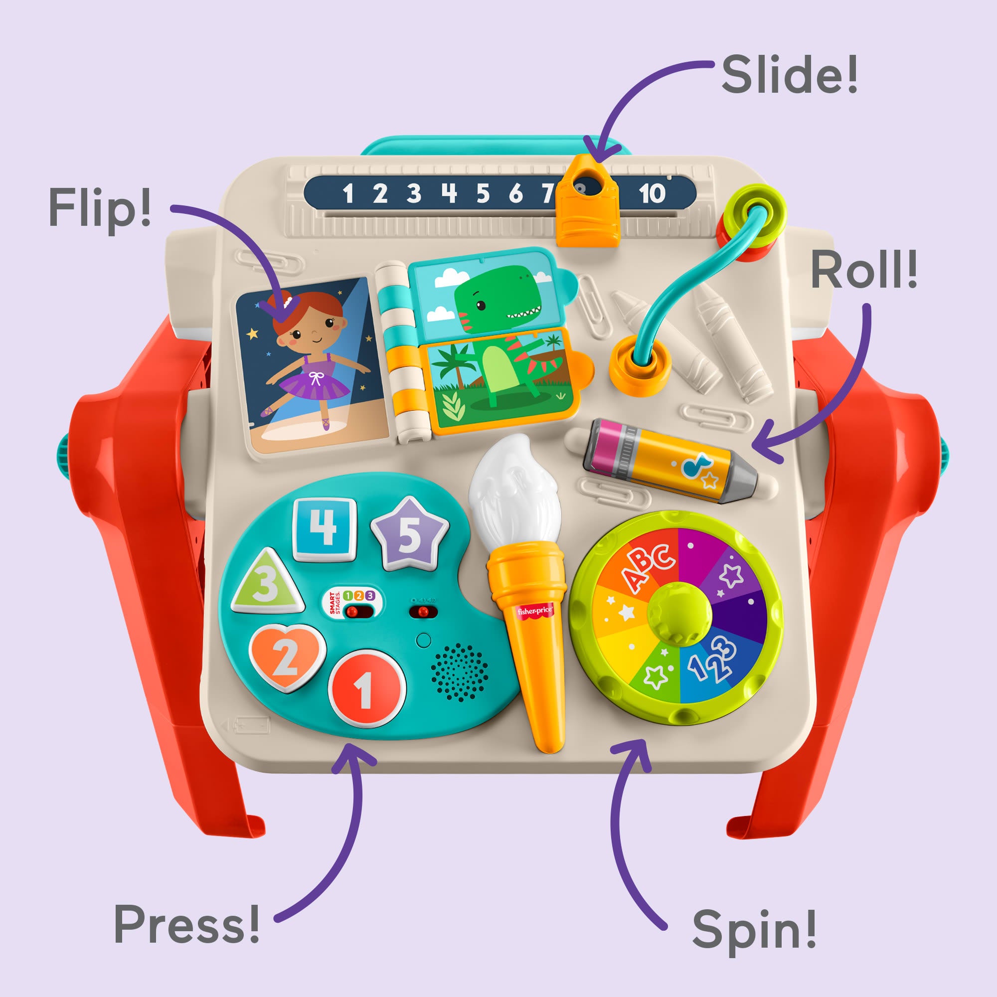Fisher-Price Laugh & Learn 4-In-1 Activity Table & Easel. Electronic Learning Toy For Baby & Toddler - Image 4