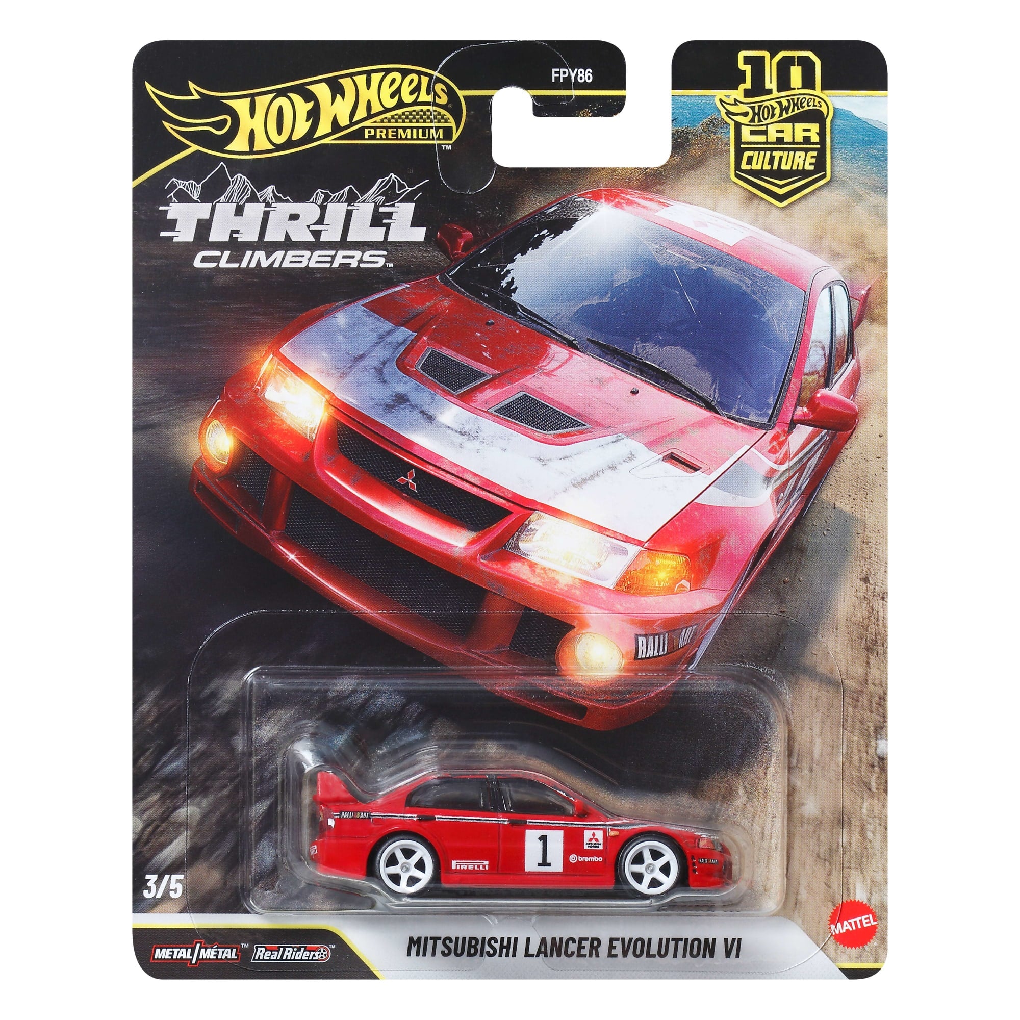 Hot Wheels Car Culture Premium 1:64 Scale Die-Cast Toy Mitsubishi Lancer Evolution Vi - Image 6
