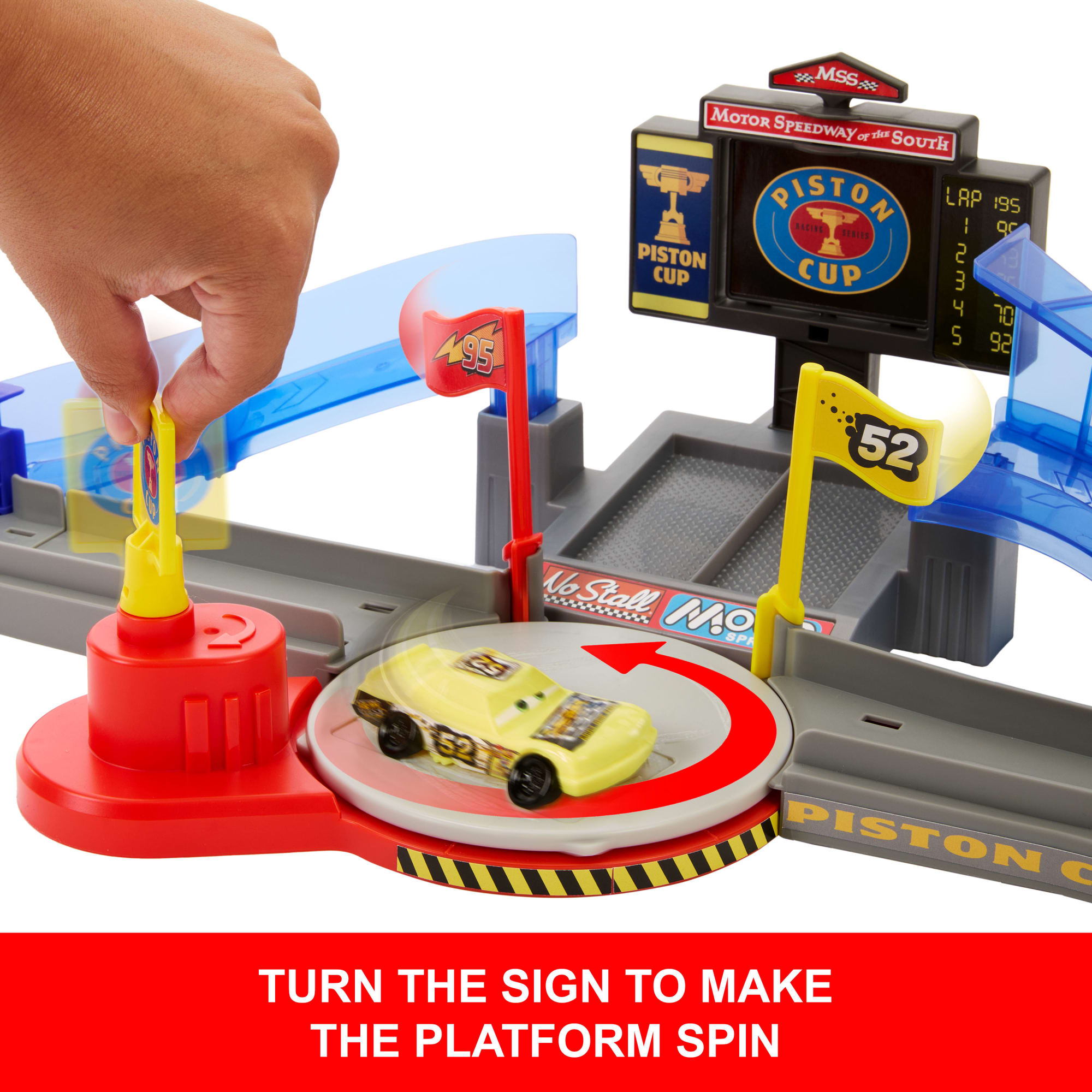 Disney And Pixar Cars Piston Cup Stunting Speedway Playset With Lightning Mcqueen Toy Car - Image 3