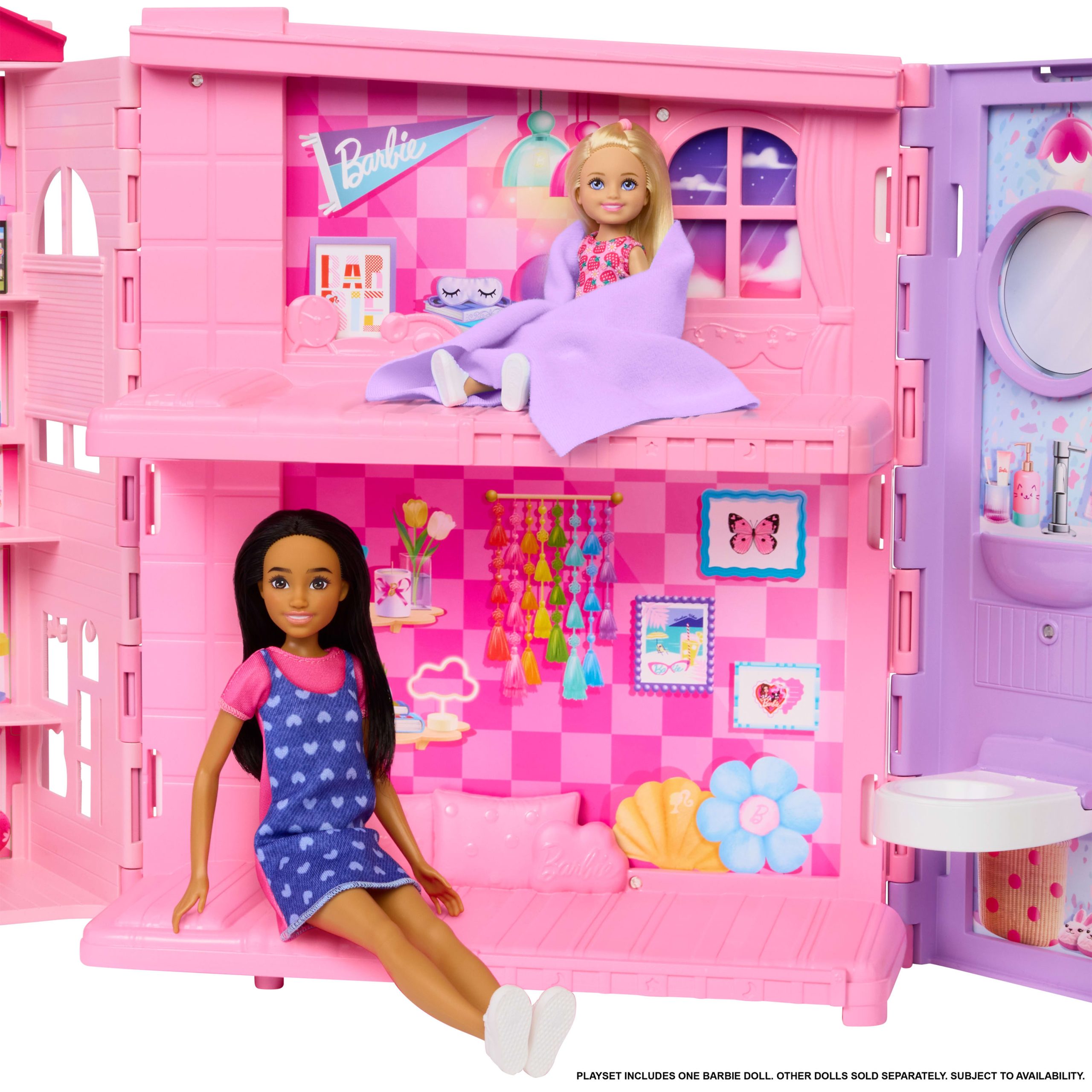 Barbie Weekend Escape House. Dollhouse Playset With Doll. 10 Accessories. 4 Play Areas. & Kitten - Image 3