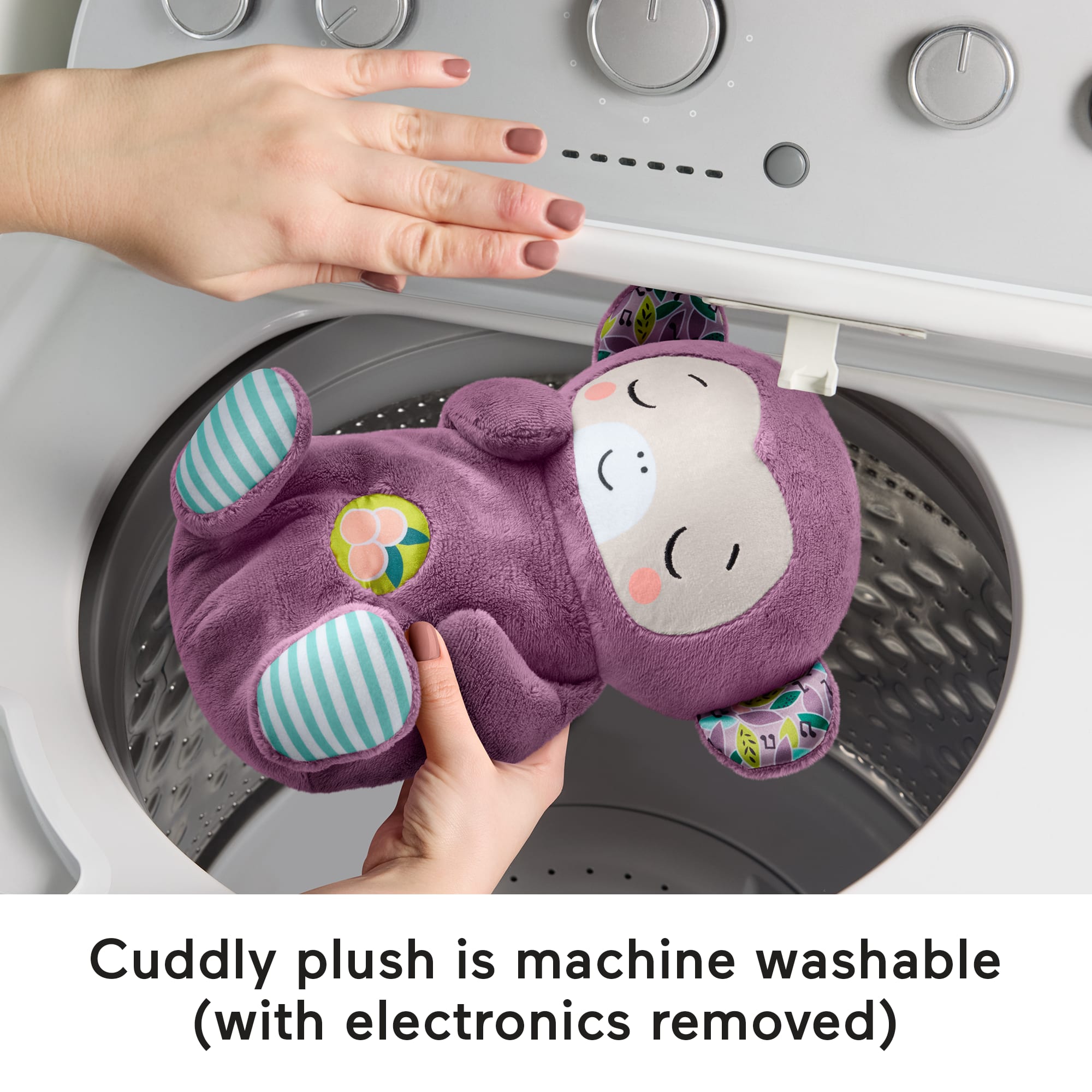 Fisher-Price Soothe 'n Snuggle Purple Monkey Baby Toy & Sound Machine With Breathing Motion - Image 5