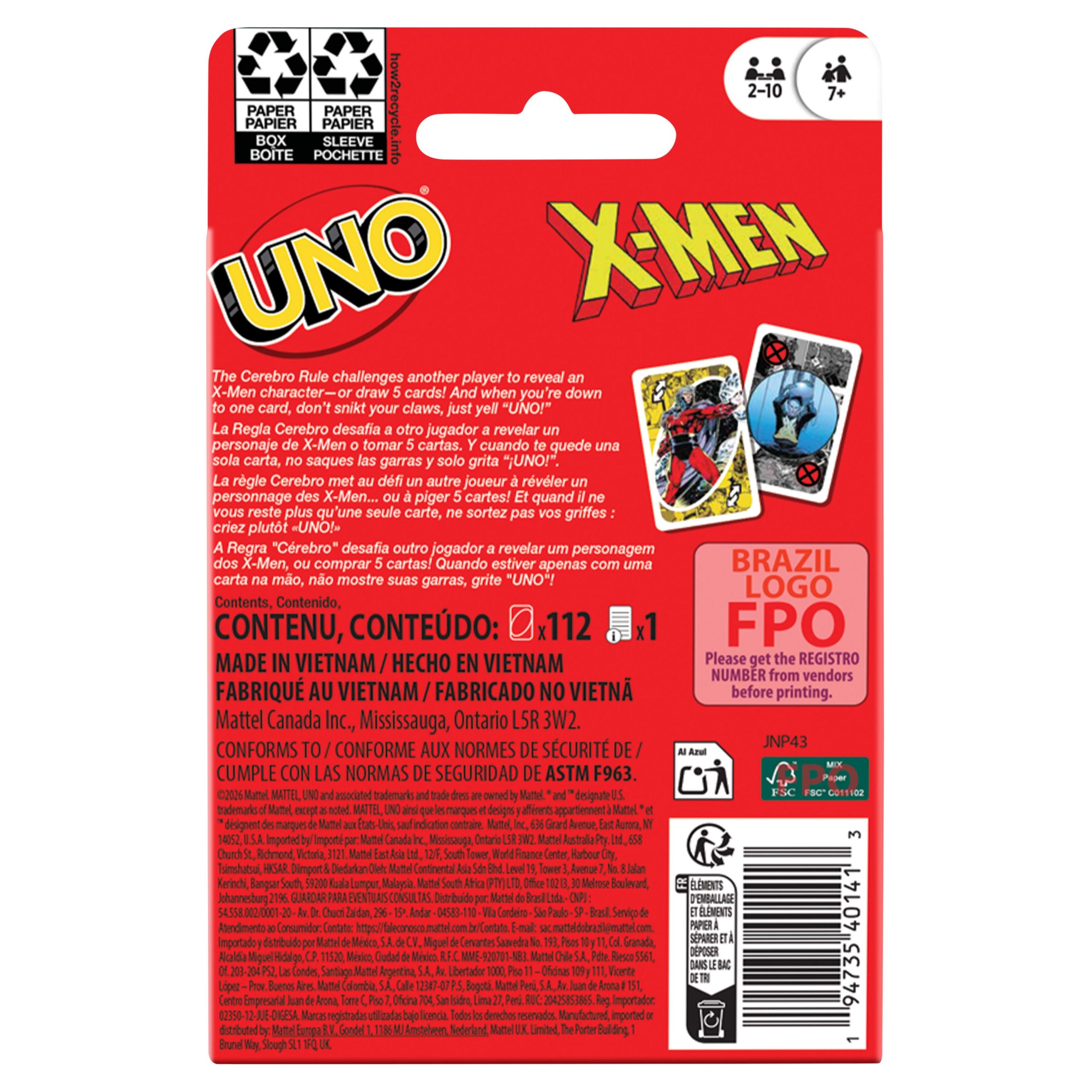 UNO X-Men Card Game For Kids. Adults & Family Nights With Marvel Comics Inspired Deck For 2 – 10 Players - Image 3