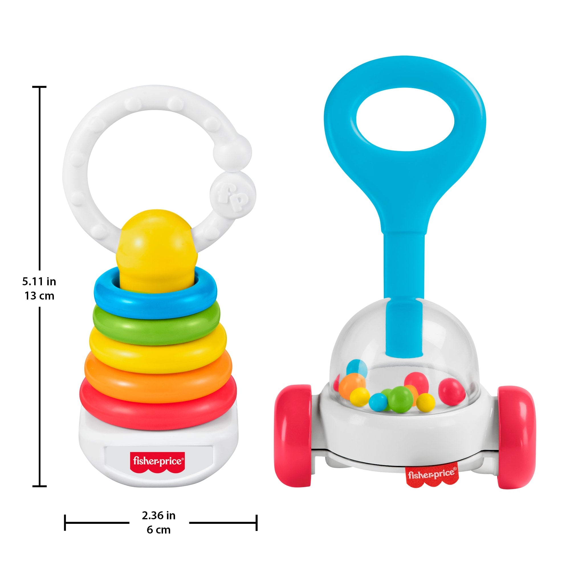 Fisher-Price Newborn Classic 2-Pack. Baby Rattle & Sensory Activity Toys For Developmental Play - Image 6