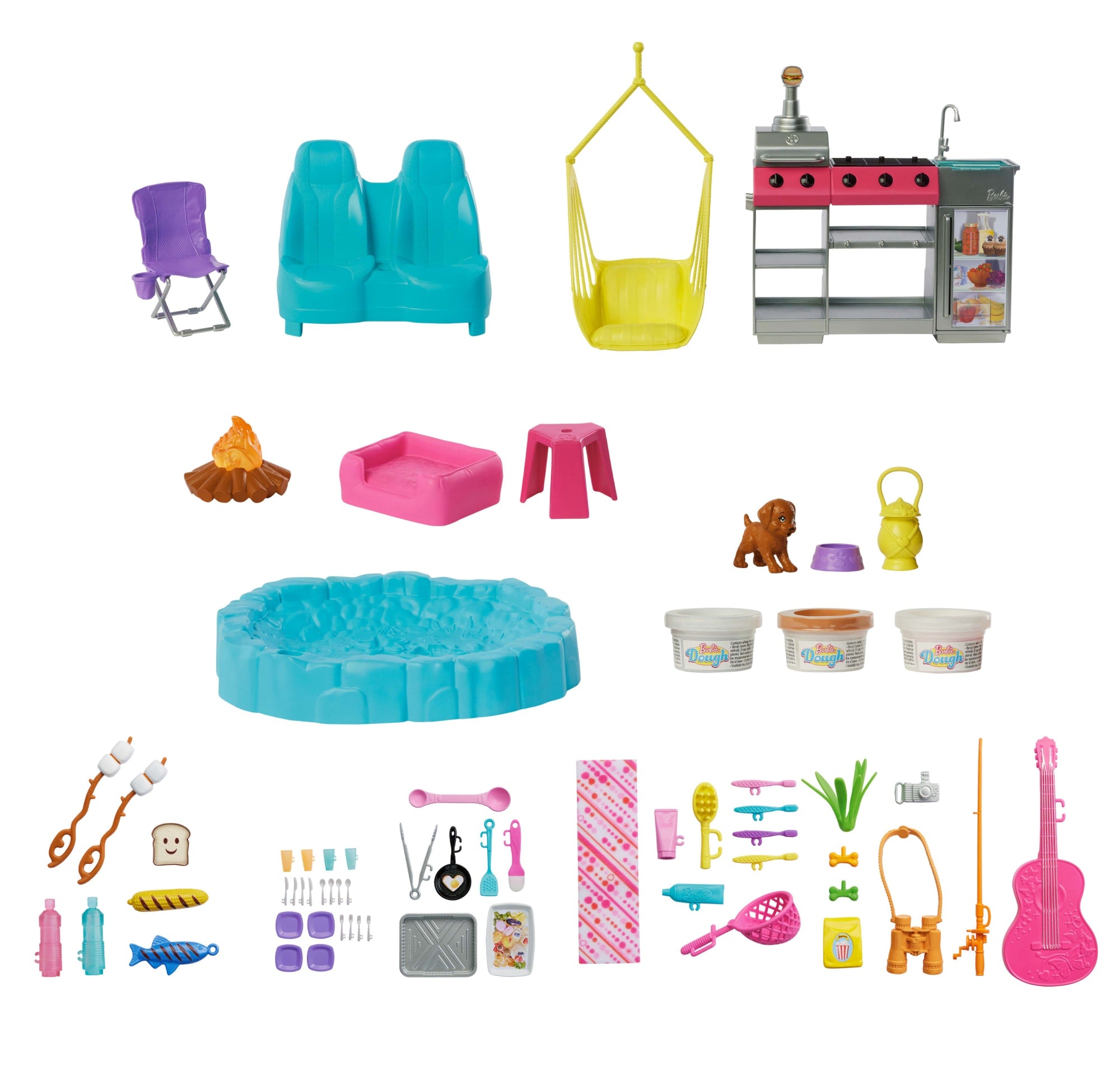 Barbie Dream Camper Playset With Roof Tent. BBQ Grill With Color-Change Feature & 60+ Accessories - Image 5