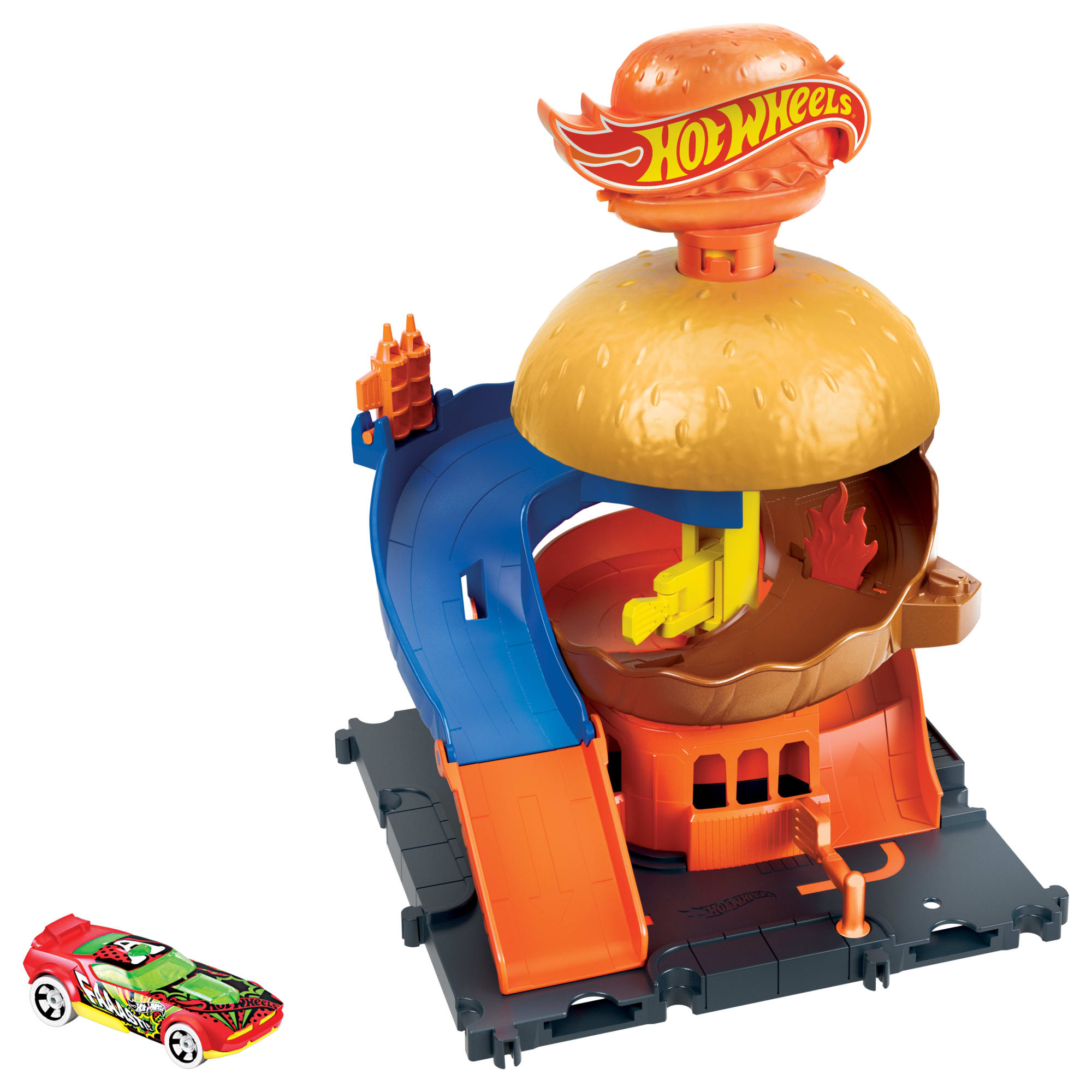 Hot Wheels City Burger Drive-Thru Playset. With 1 Toy Car - Image 6