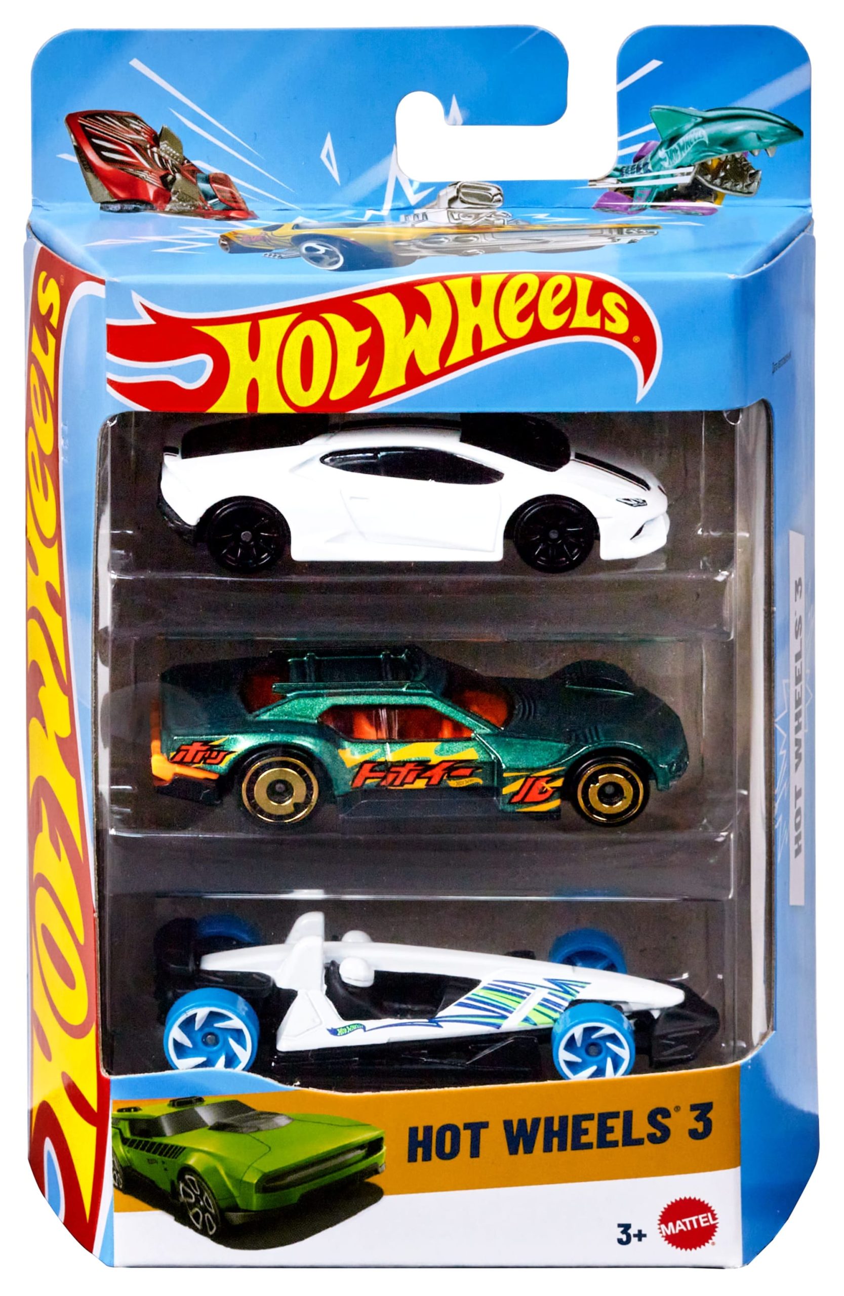 Hot Wheels 1:64 Scale Toy Cars & Trucks. 3-Pack - Image 2
