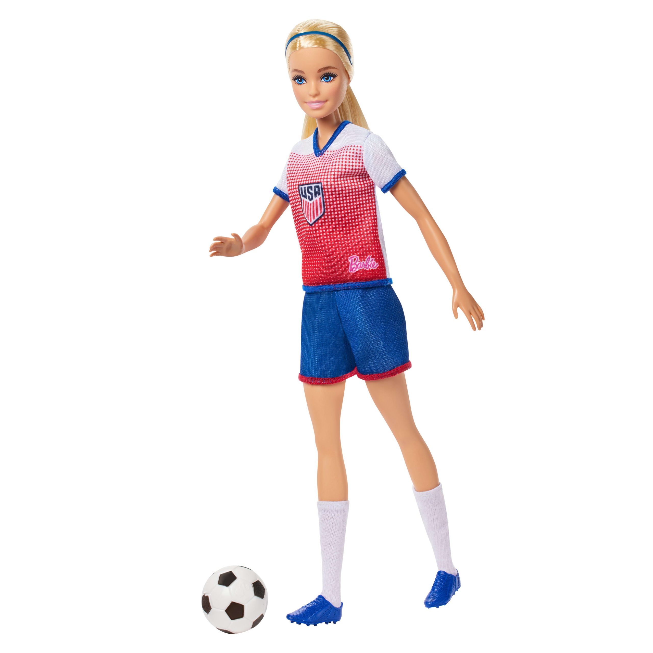 Barbie Careers Ussf Soccer Fashion Doll Dressed in Removable Sport-Themed Outfit - Image 4