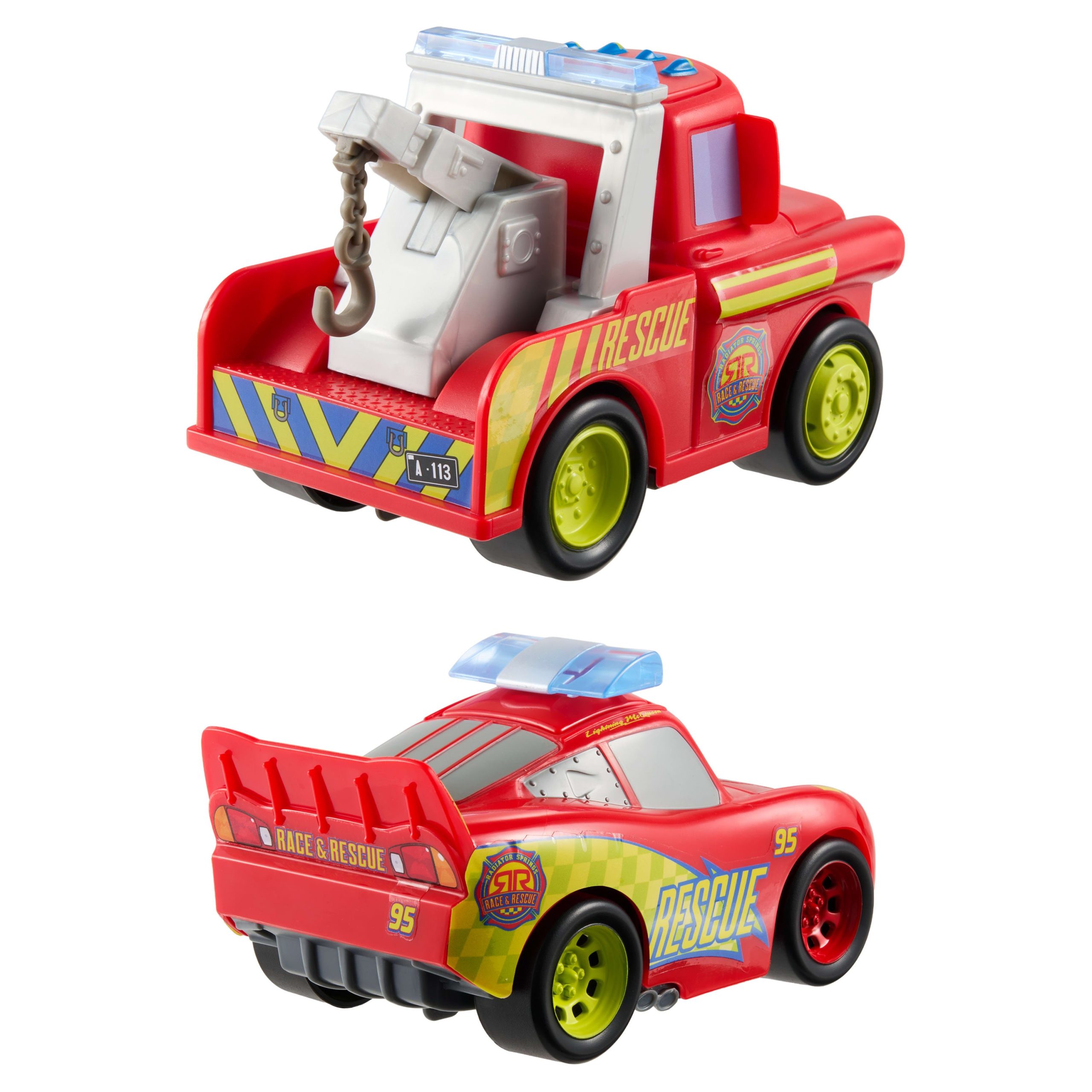 Disney And Pixar Cars Radiator Springs Race & Rescue Track Talkers Toy Lightning Mcqueen & Mater - Image 3