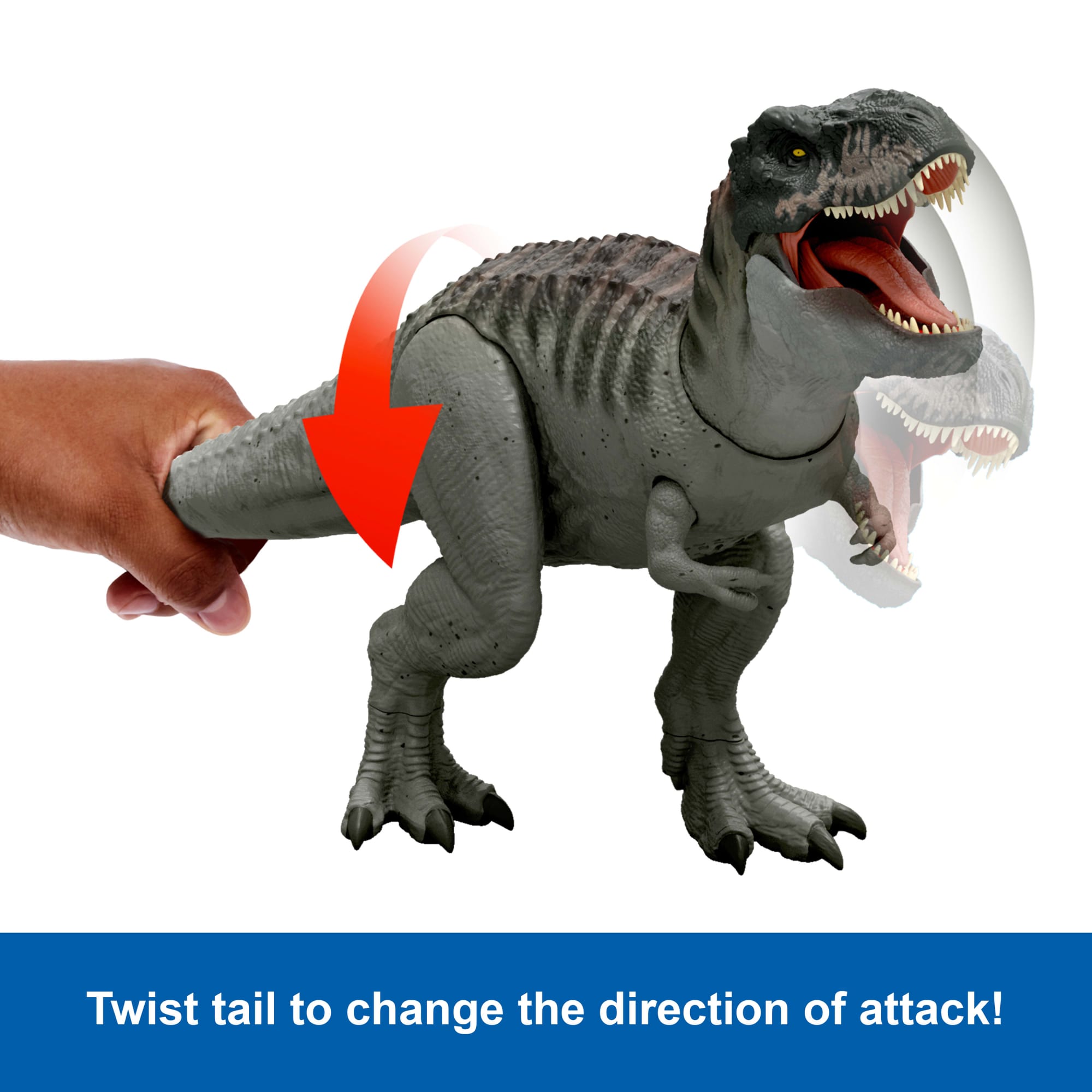 Jurassic World Rebirth Power Devour Tyrannosaurus Rex Dinosaur Figure. Constant Chomp Lights & Sound - Image 4