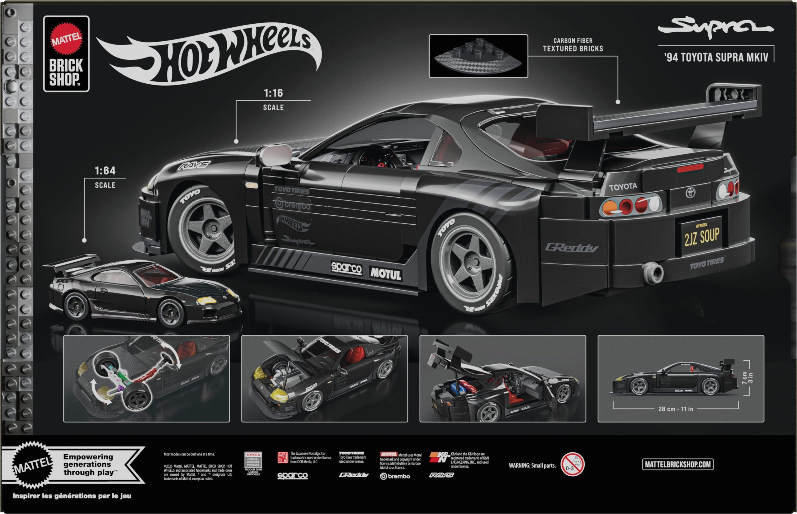 Mattel Brick Shop Hot Wheels '94 Toyota Supra MKIV Building Set - Image 9