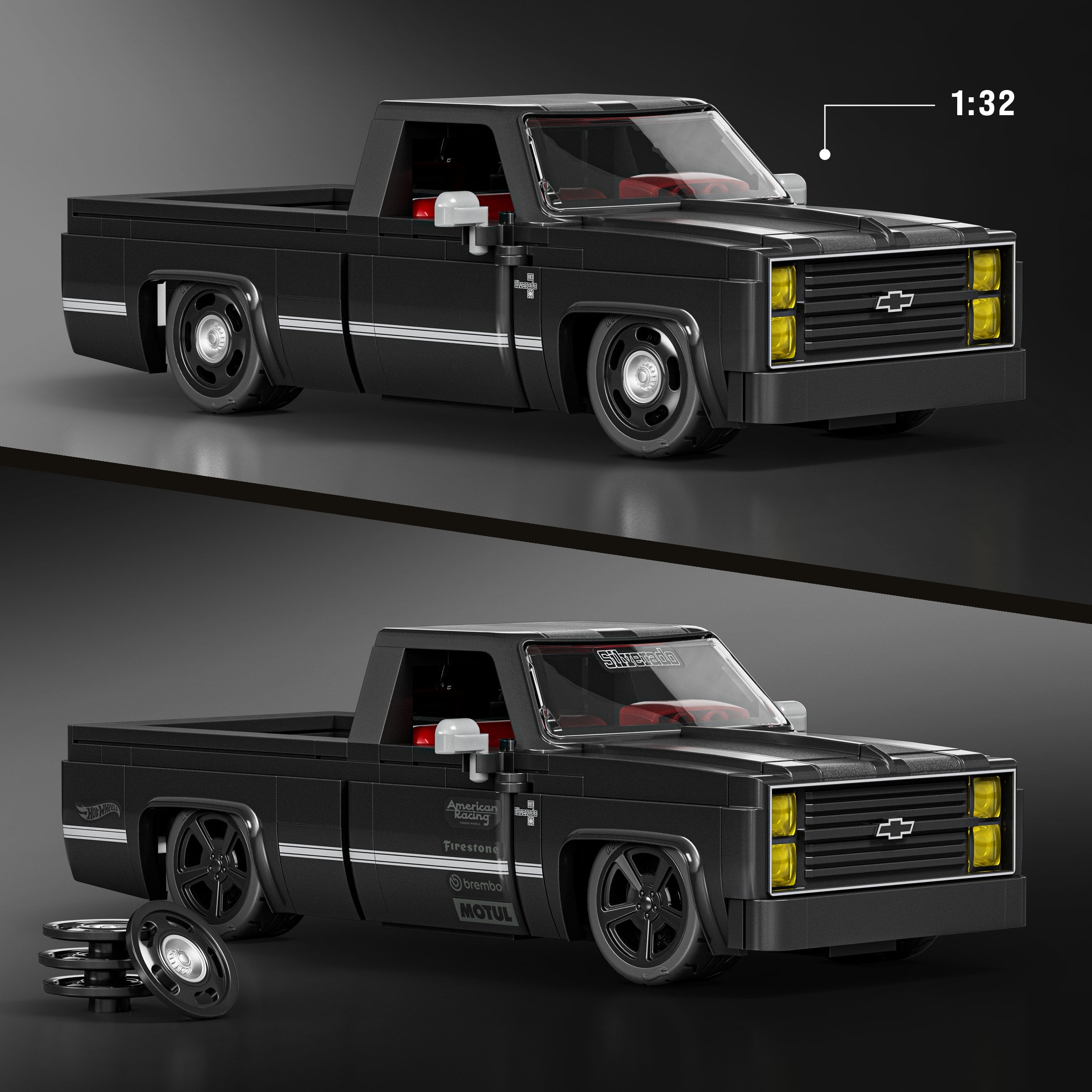 Mattel Brick Shop Hot Wheels '83 Chevy Silverado Building Set - Image 6