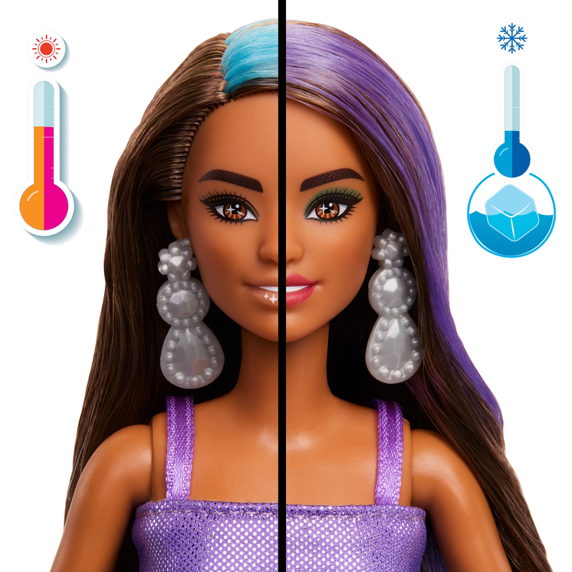 Barbie Party Unboxed Glam Party Series Purple Sparkle Doll & Accessories With 10 Surprises - Image 2