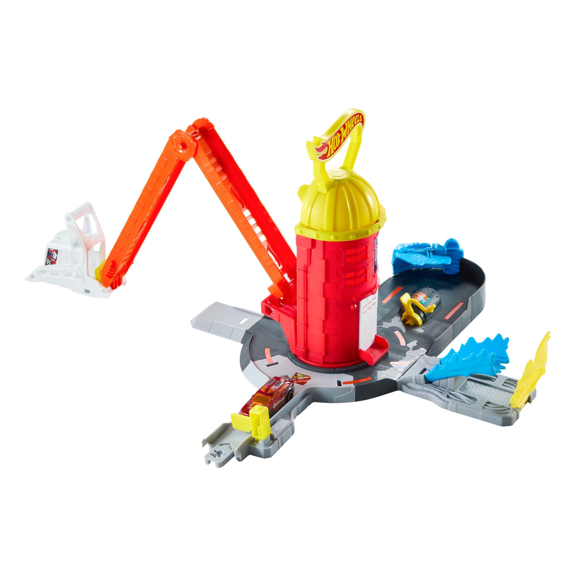 Hot Wheels City Super Fire Station Rescue Playset & 1:64 Scale Toy Car. Track Extends 16 - Image 2