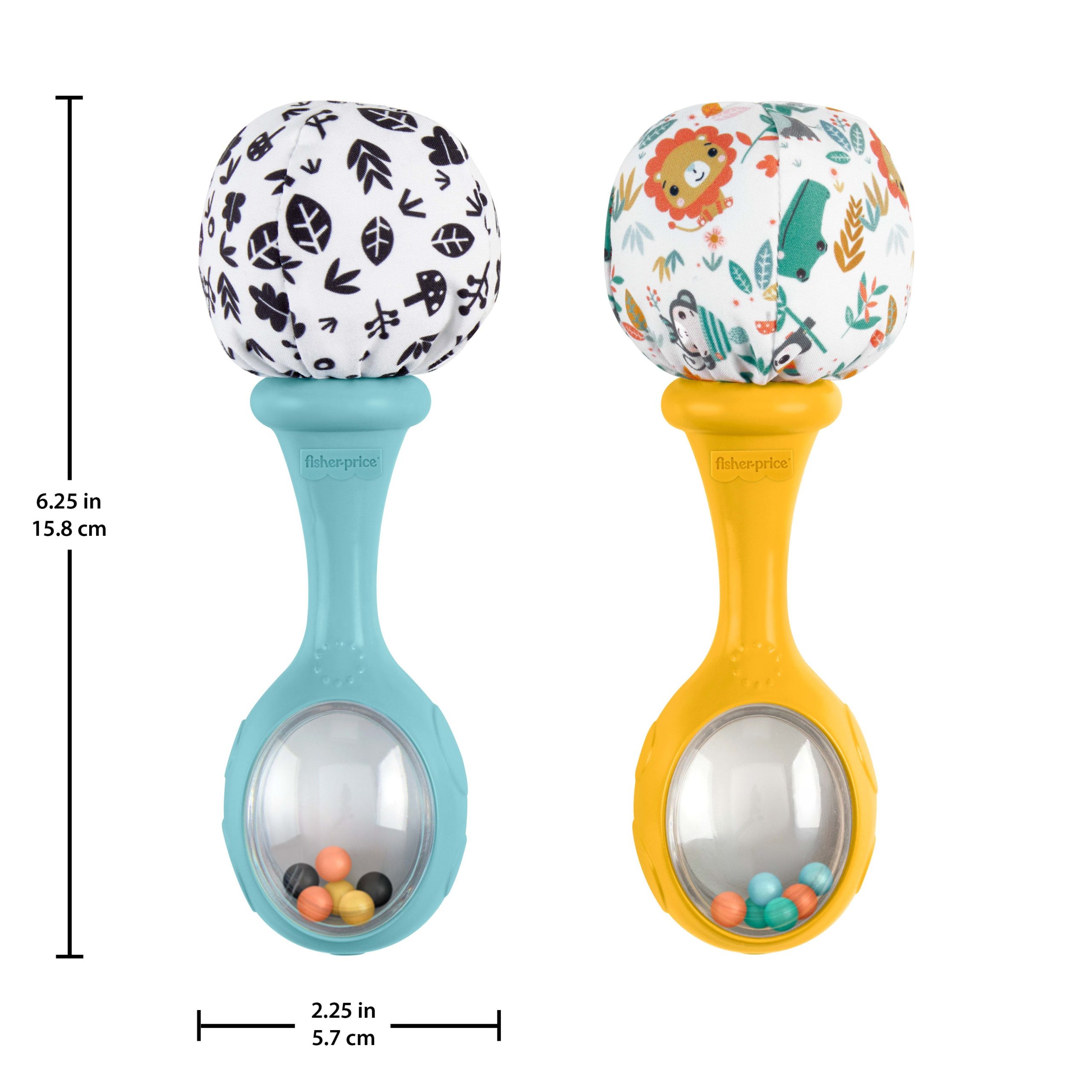 Fisher-Price Baby Rattle 'n Rock Maracas Toys. Set Of 2 For Infants 3+ Months. High Contrast - Image 5