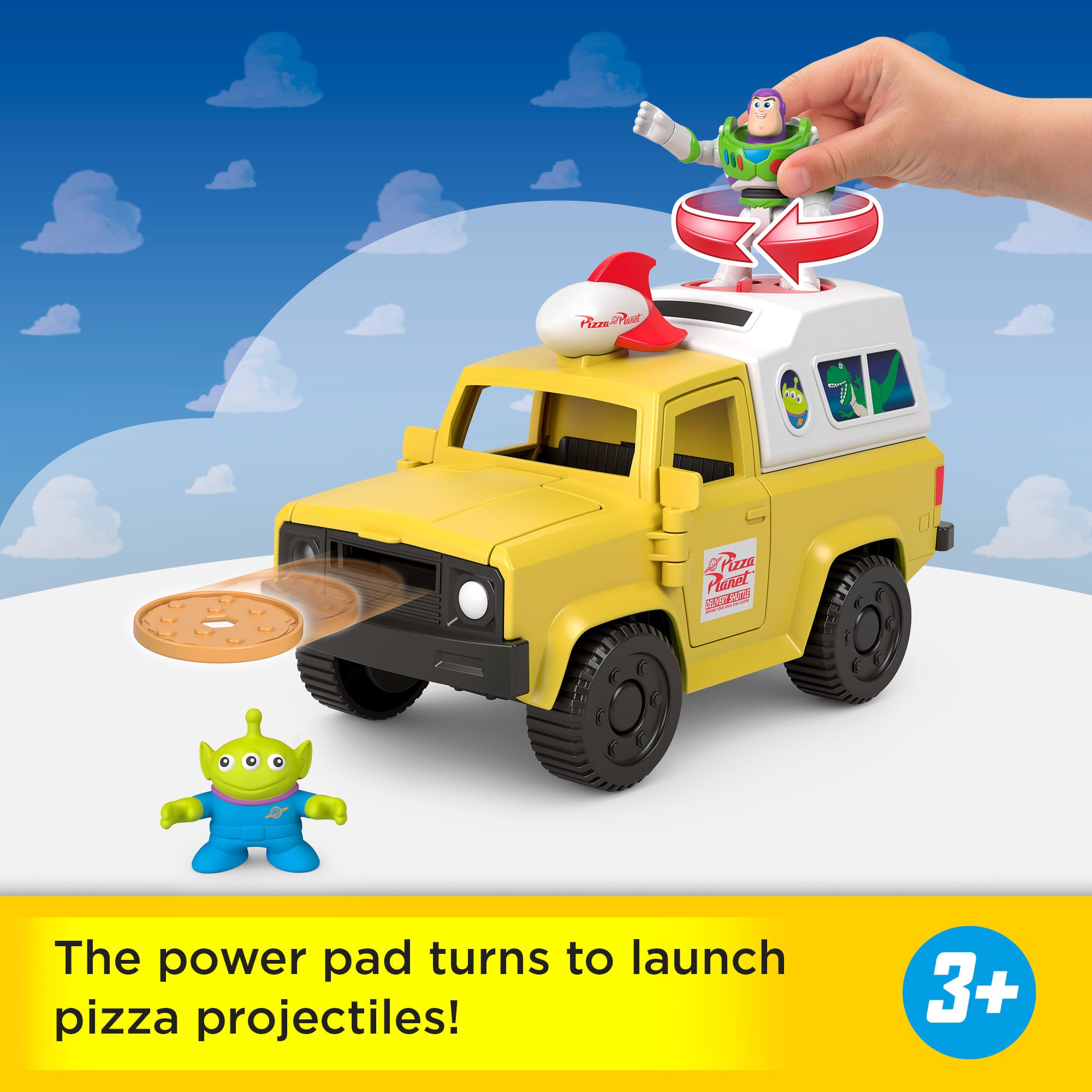 Imaginext Disney And Pixar Toy Story Pizza Planet Truck With Buzz Lightyear & Alien Action Figures - Image 2