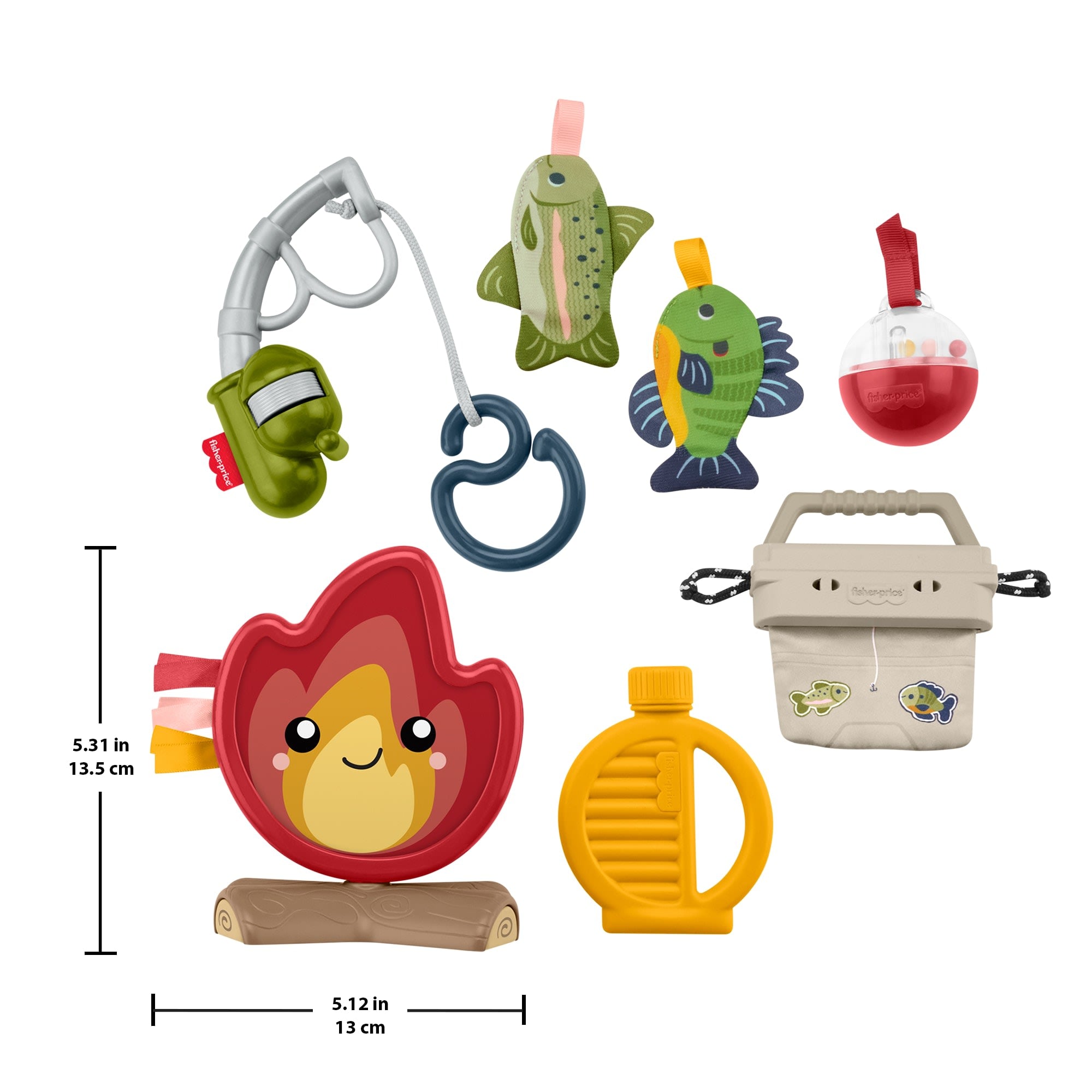Fisher-Price Mini Me Moments Camp & Crinkle Gift Set. 7-Piece Fishing & Hiking Baby Activity Toys - Image 6