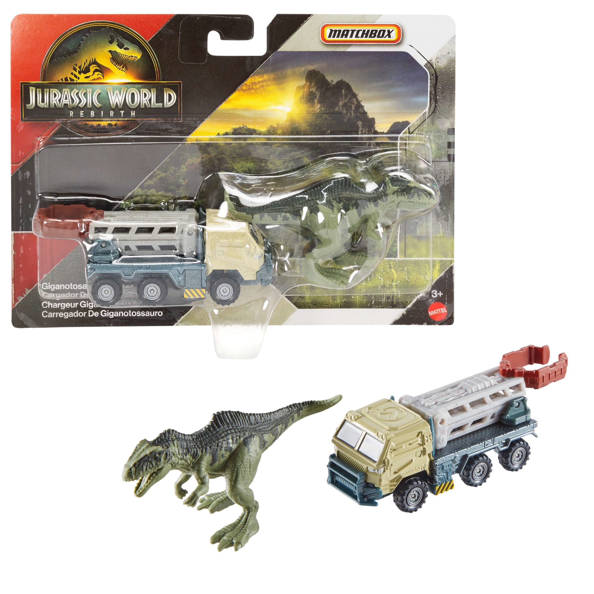 Matchbox Jurassic World Dino Transporter. Toy Car Or Truck & 1-2 Mini Dinosaurs - Image 3