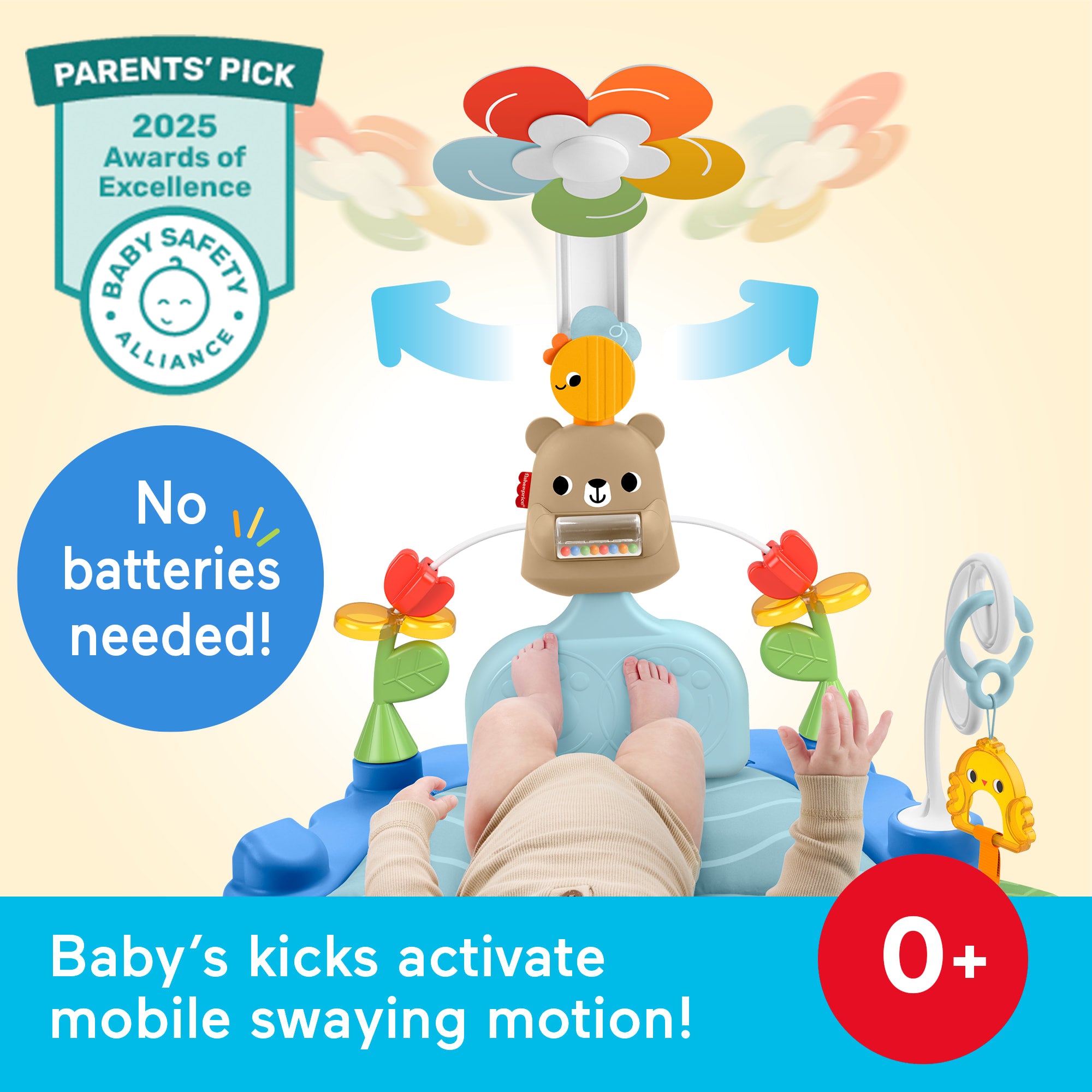 Fisher-Price 3-In-1 Kick & Sway Activity Gym. Baby Play Mat & Sensory Toys For Newborn Developmental Play - Image 2