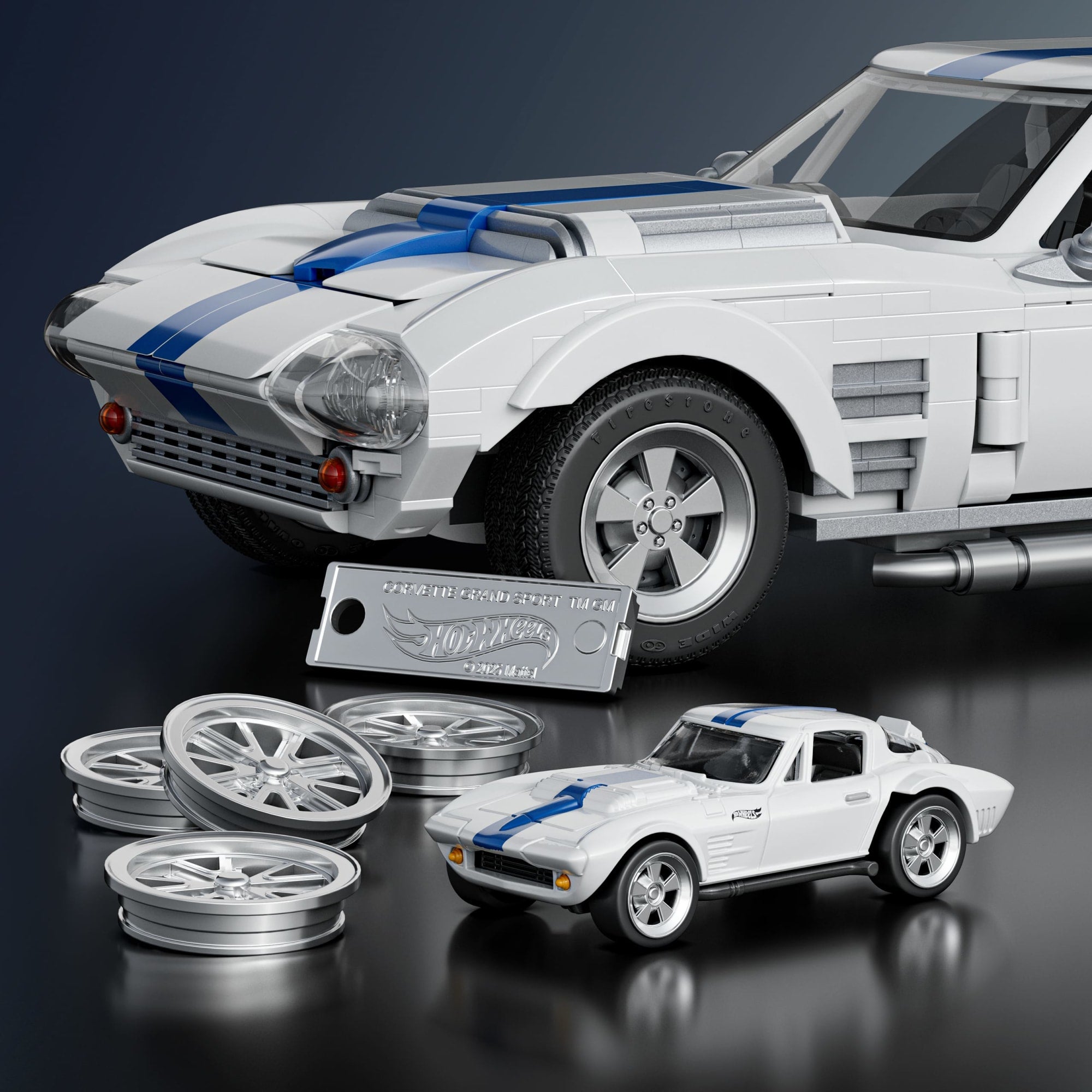 Mattel Brick Shop Hot Wheels Jogo de Construção Elite '63 Corvette Grand Sport - Image 5
