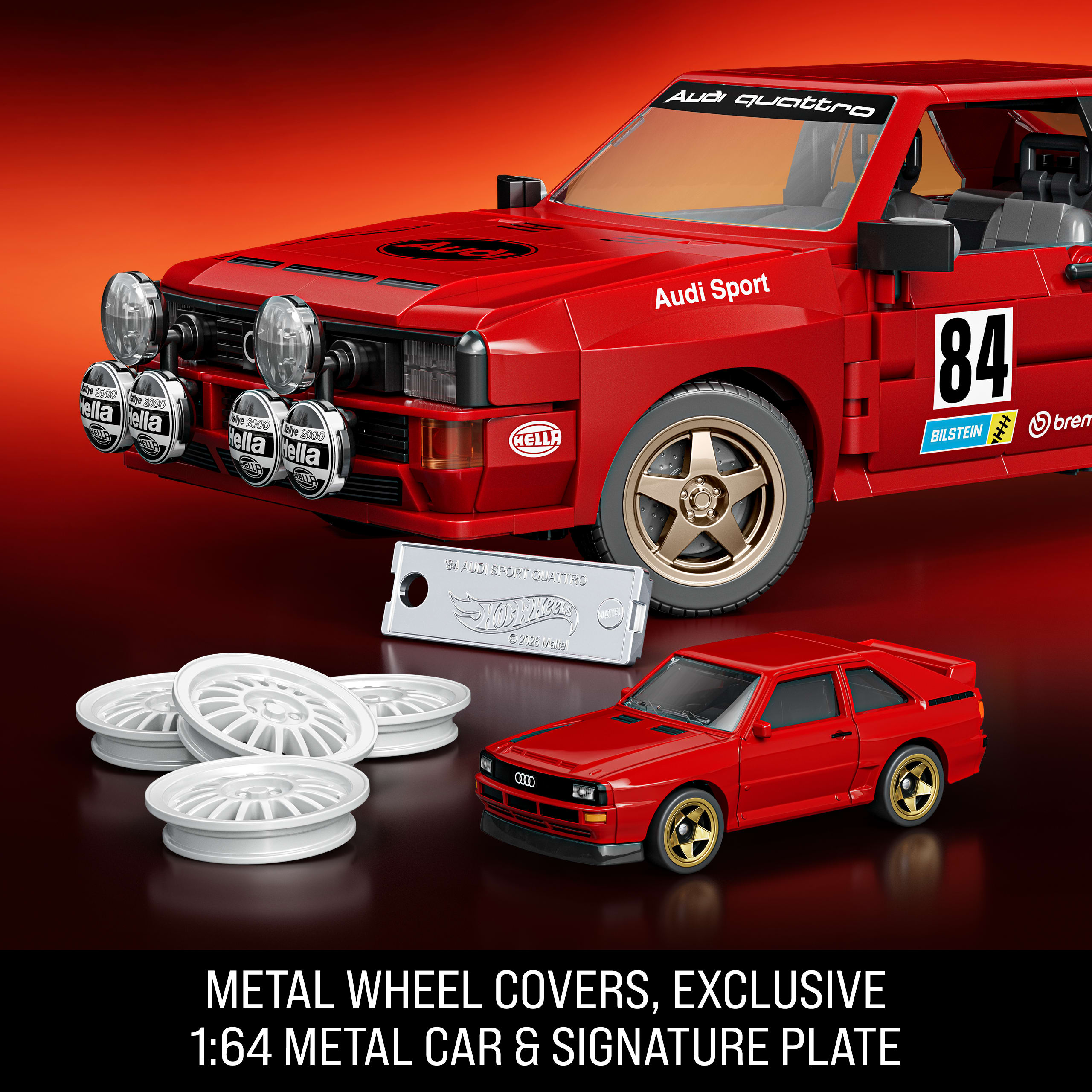 Mattel Brick Shop Hot Wheels '84 Audi Sport Quattro Building Toy Kit (864 Pieces). For Collectors - Image 5