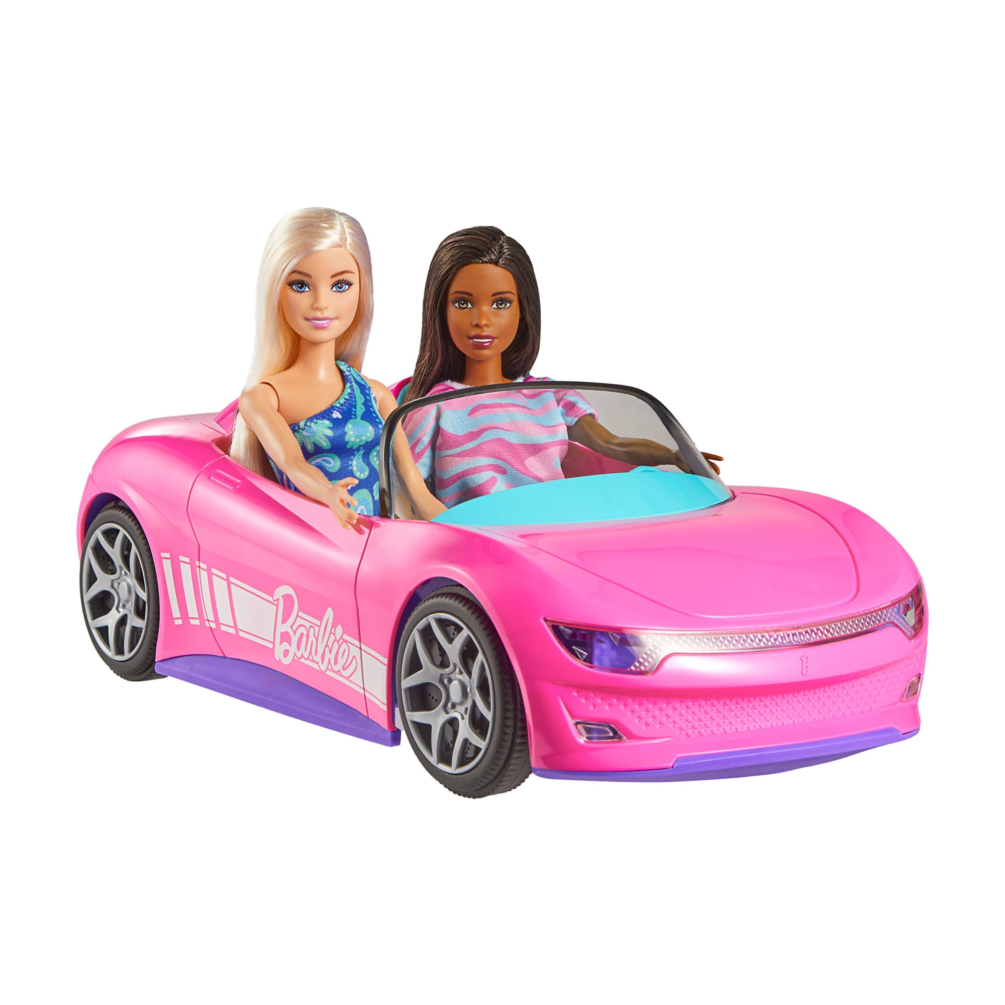 Hot Wheels RC Barbie Convertible & 2 Barbie Dolls. Battery-Powered Remote-Control Toy Car - Image 3