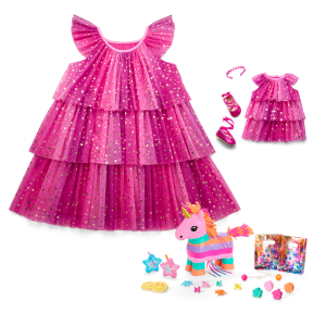 Pink Party-Ready Dresses & Accessories for Girls & 18-inch Dolls
