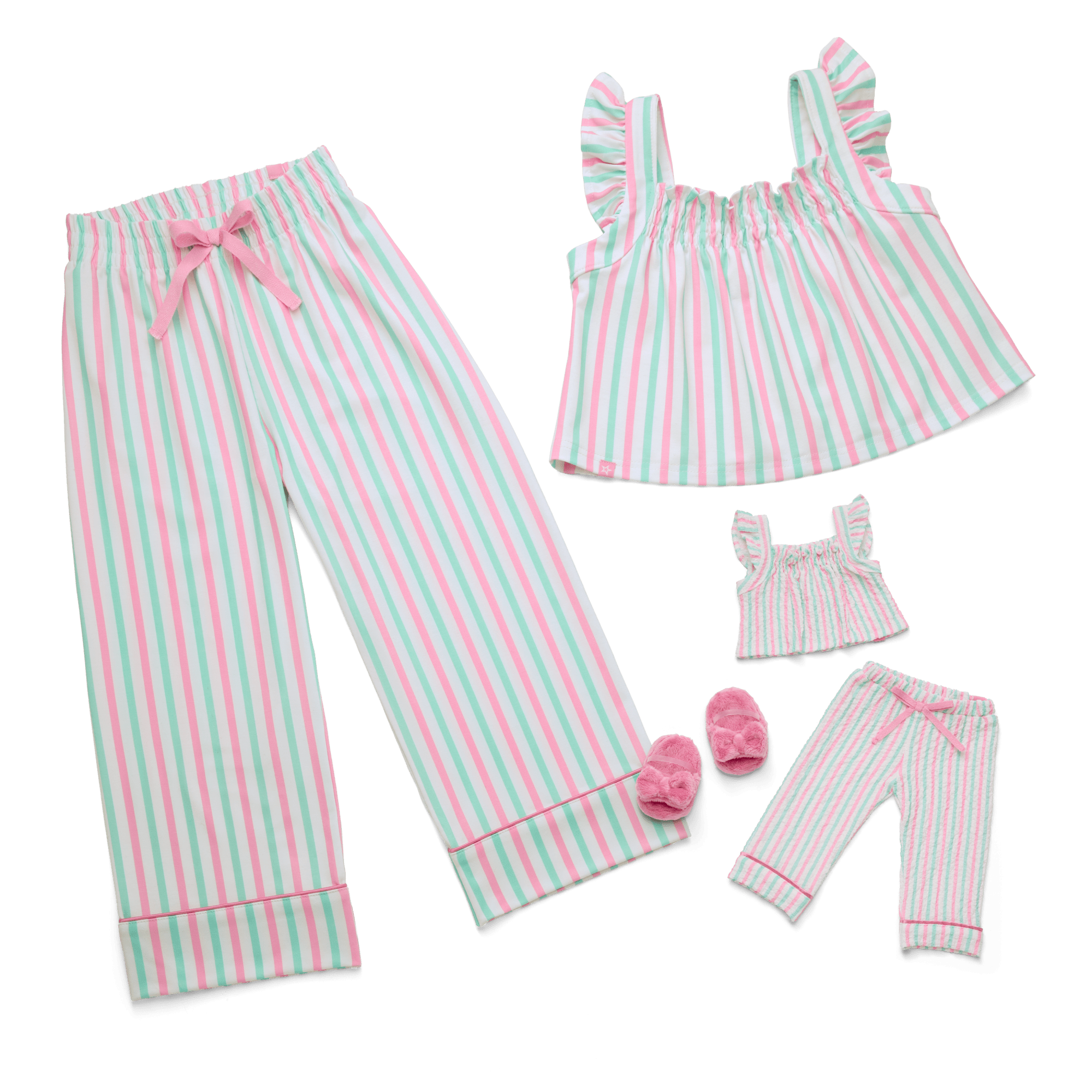 Raquel's™ Coastal Stripes Pajamas for 18-inch Dolls (Girl of the Year™ 2026) - Image 7
