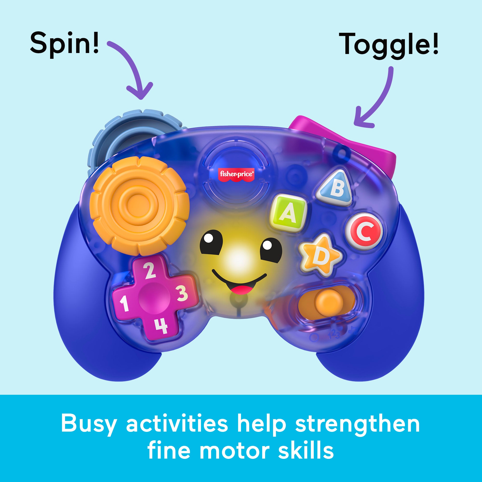 Fisher-Price Laugh & Learn Game & Learn Controller. Purple. Baby & Toddler Musical Video Game Toy - Image 5