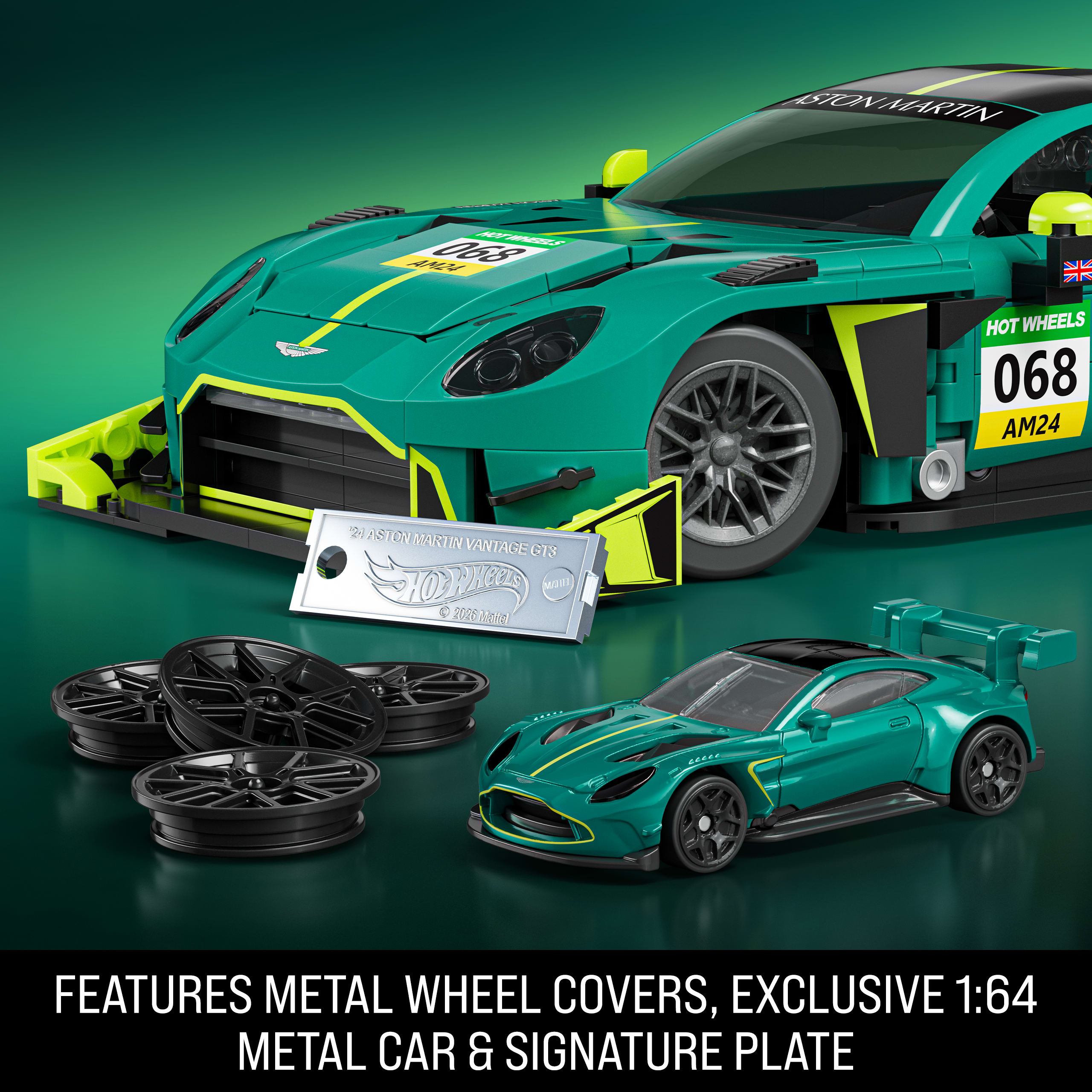 Mattel Brick Shop Hot Wheels '24 Aston Martin Vantage Gt3 Building Toy Kit (793 Pieces). For Collectors - Image 5