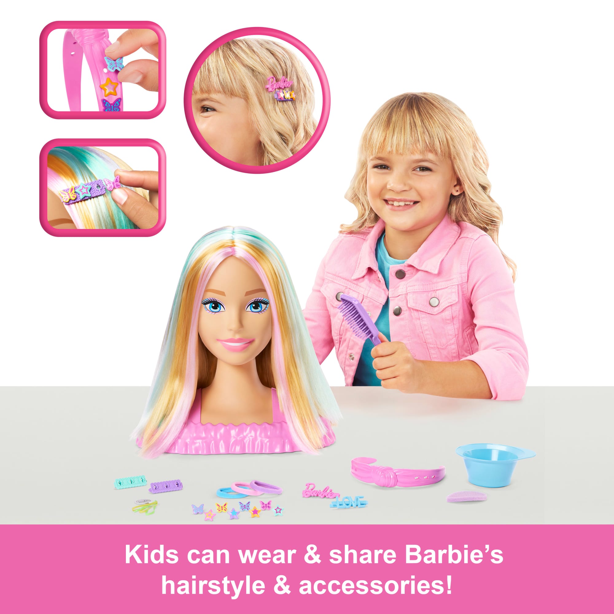 Barbie Doll Styling Head. Blonde Hair With 20+ Hair Styling Accessories - Image 2