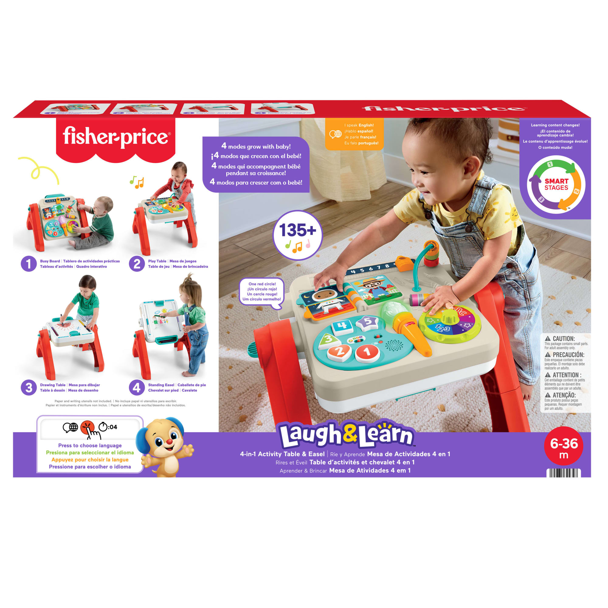 Fisher-Price 4-in-1 Activity Table & Easel. Baby & Toddler Electronic Learning Toy. Multilanguage Version - Image 6
