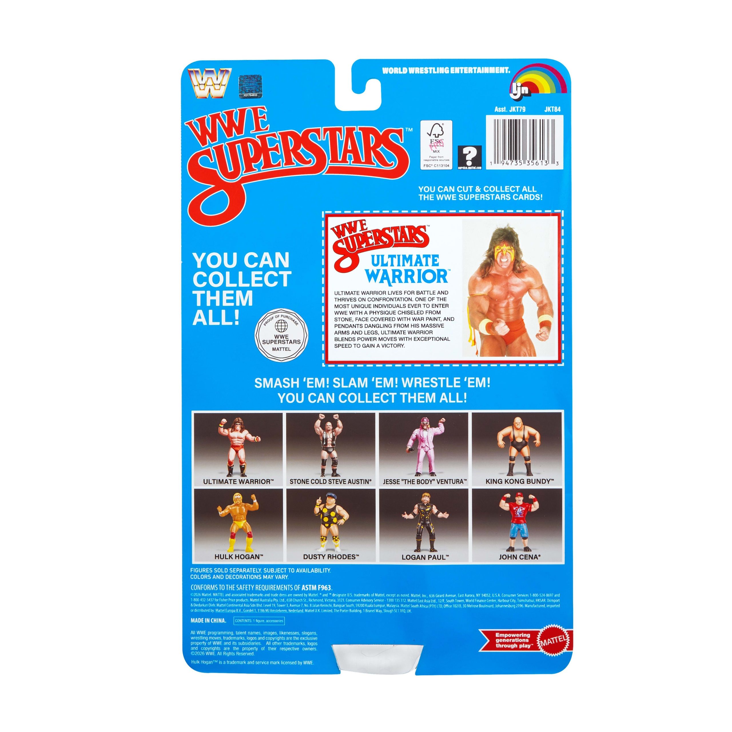 Ljn WWE Superstars Ultimate Warrior Action Figure. 1980s Retro 8-Inch Collectible Toy - Image 6