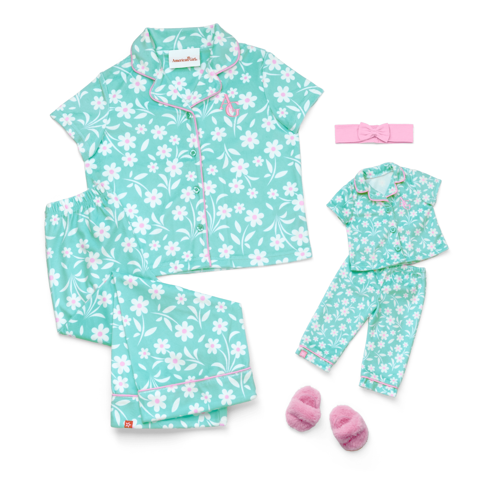 Flower Fun PJs for Girls & 18-inch Dolls - Image 2