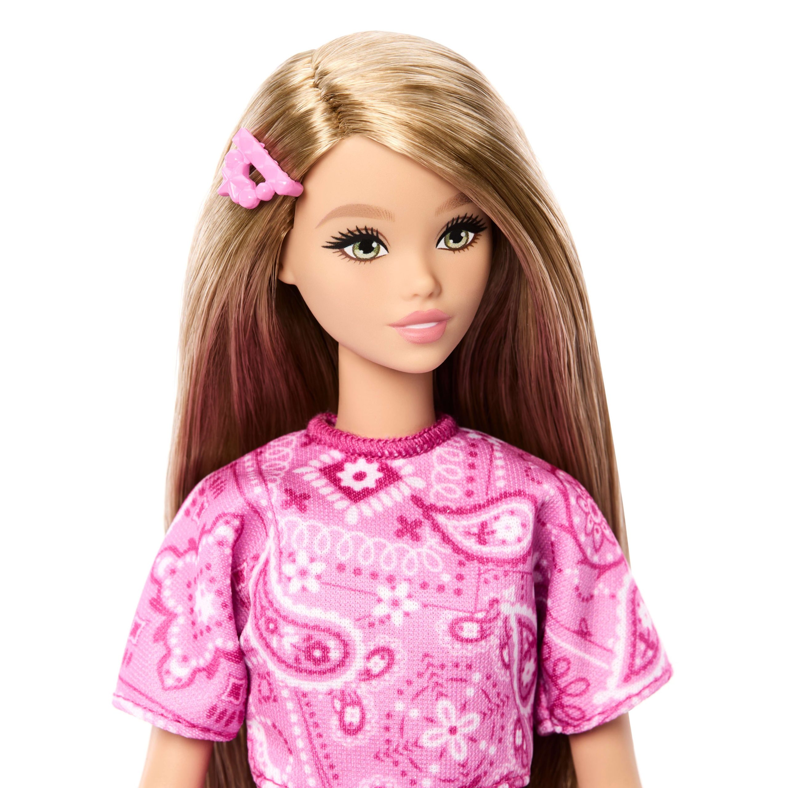 Barbie Fashionistas Style Doll #249 in Pink Paisley Skirt. Pink Paisley Top. Blonde Hair - Image 3