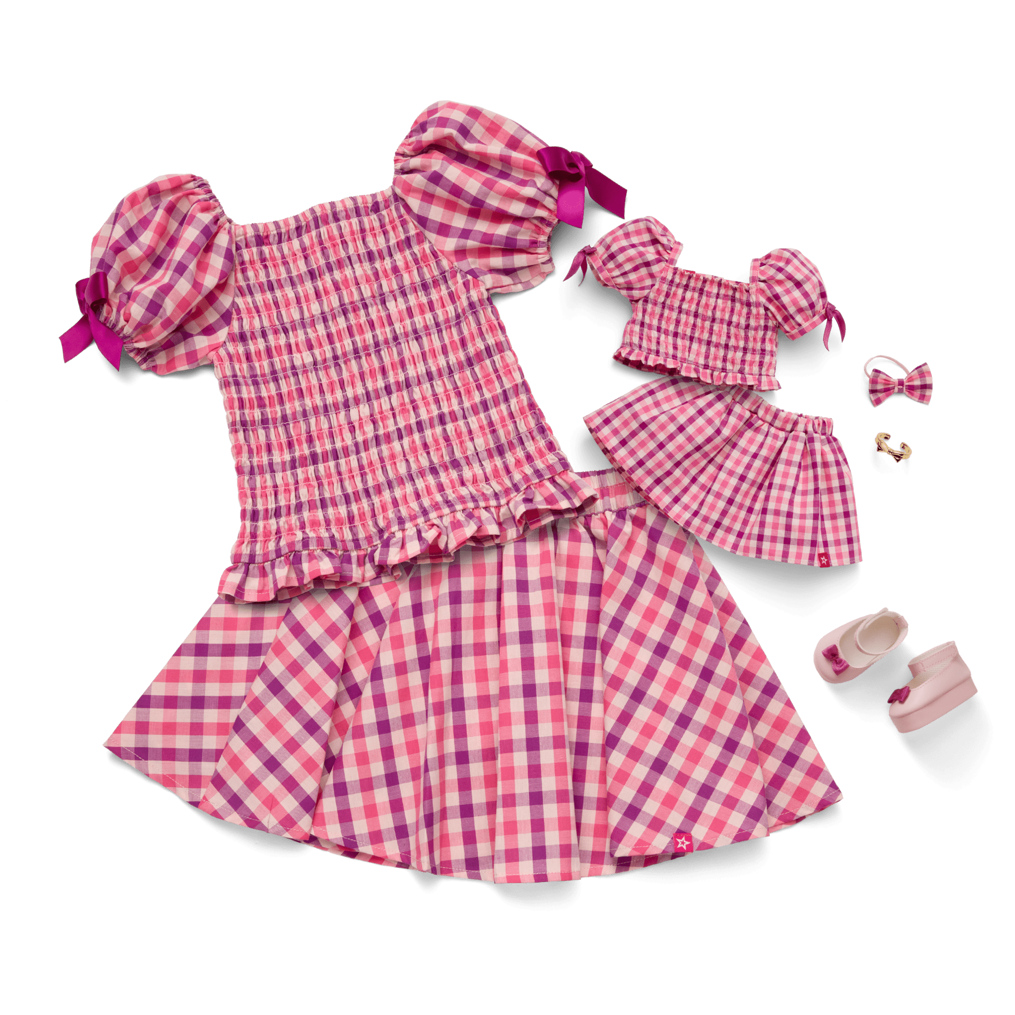 Raquel's™ Gingham Ruffle Outfit for Girls & 18-inch Dolls + Raquel Doll (Girl of the Year™ 2026) - Image 2