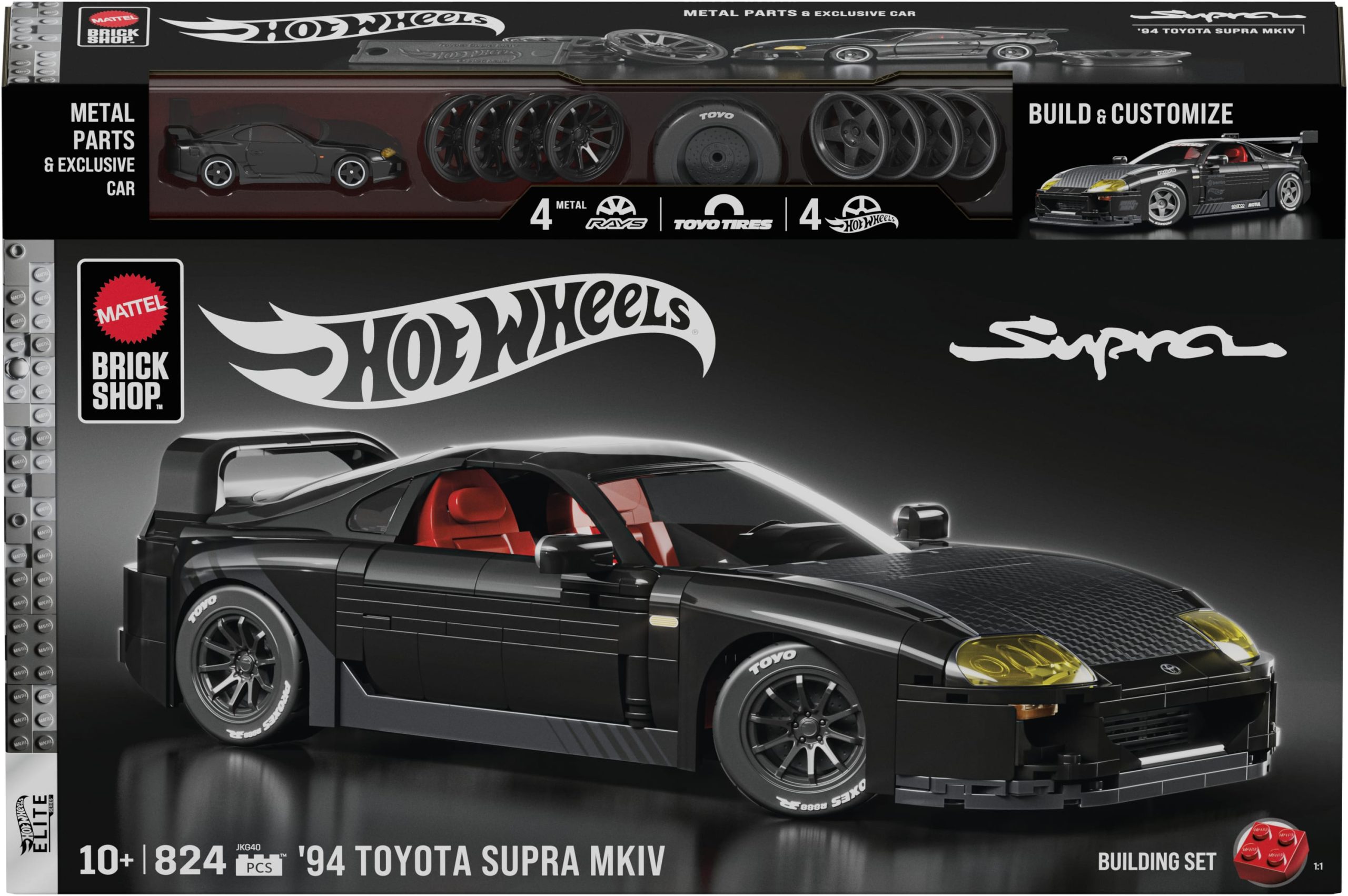 Mattel Brick Shop Hot Wheels '94 Toyota Supra MKIV Building Set - Image 10