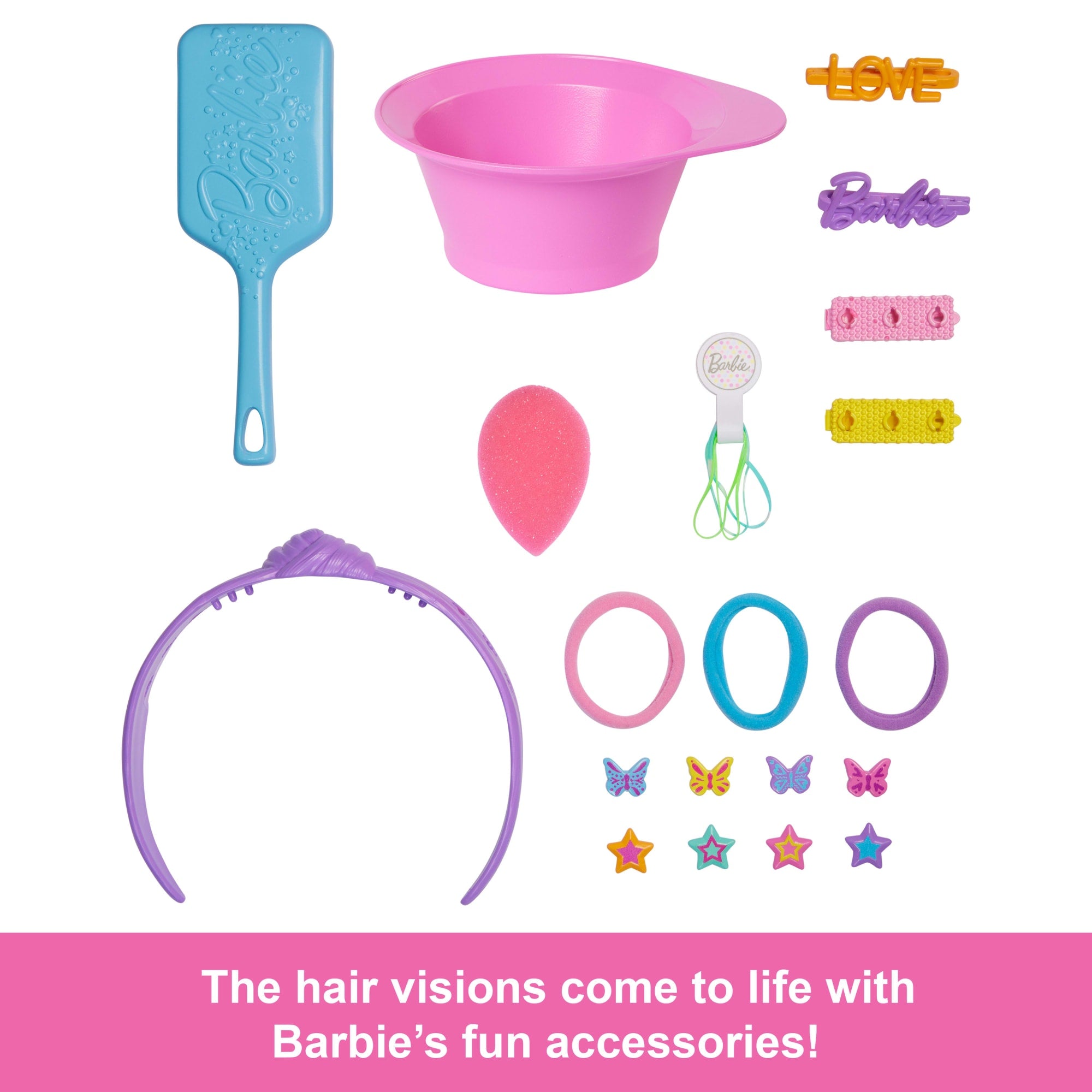 Barbie Doll Styling Head. Brown Hair With 20+ Hair Styling Accessories - Image 3