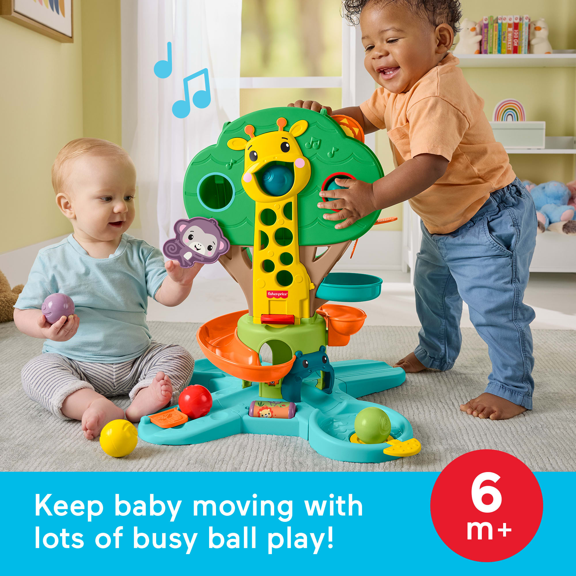 Fisher-Price Sit-To-Stand Jungle Tree. Baby To Toddler Musical Ball Drop Play Center. 6 Balls - Image 2