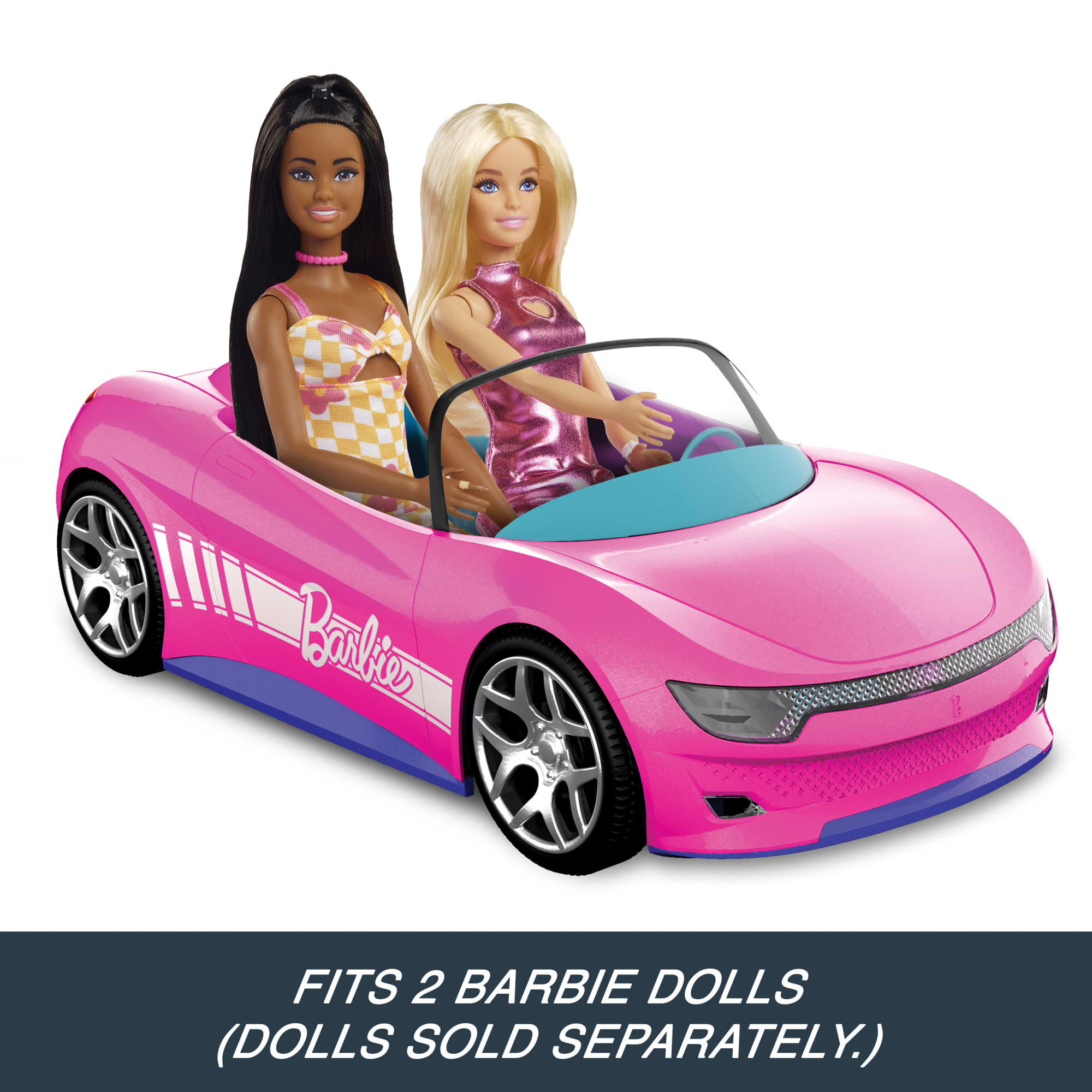 Hot Wheels RC Barbie Convertible. Battery-Powered Remote-Control Toy Car. Fits 2 Barbie Dolls - Image 4