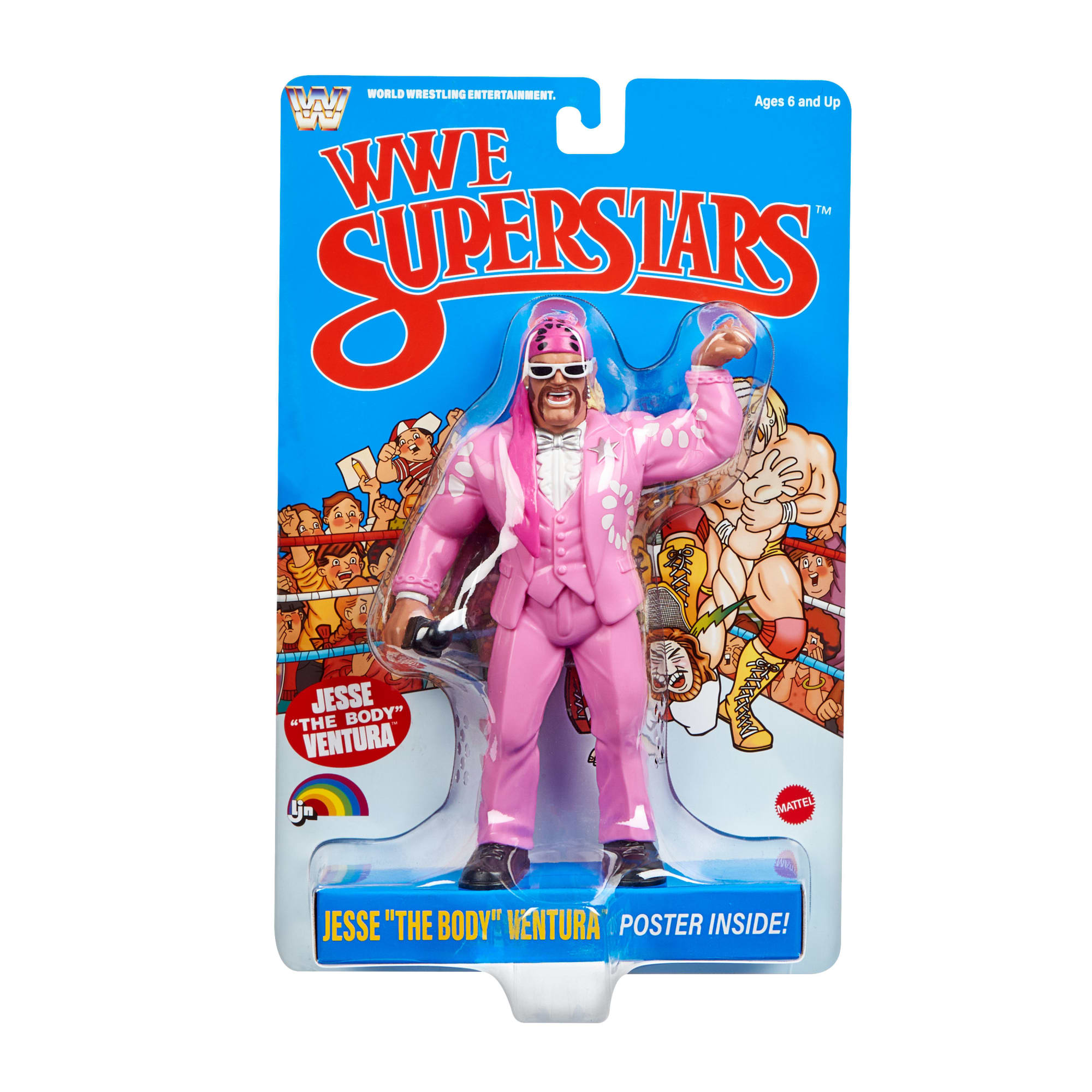 LJN WWE Superstars Jesse The Body Ventura Action Figure & Poster - Image 5