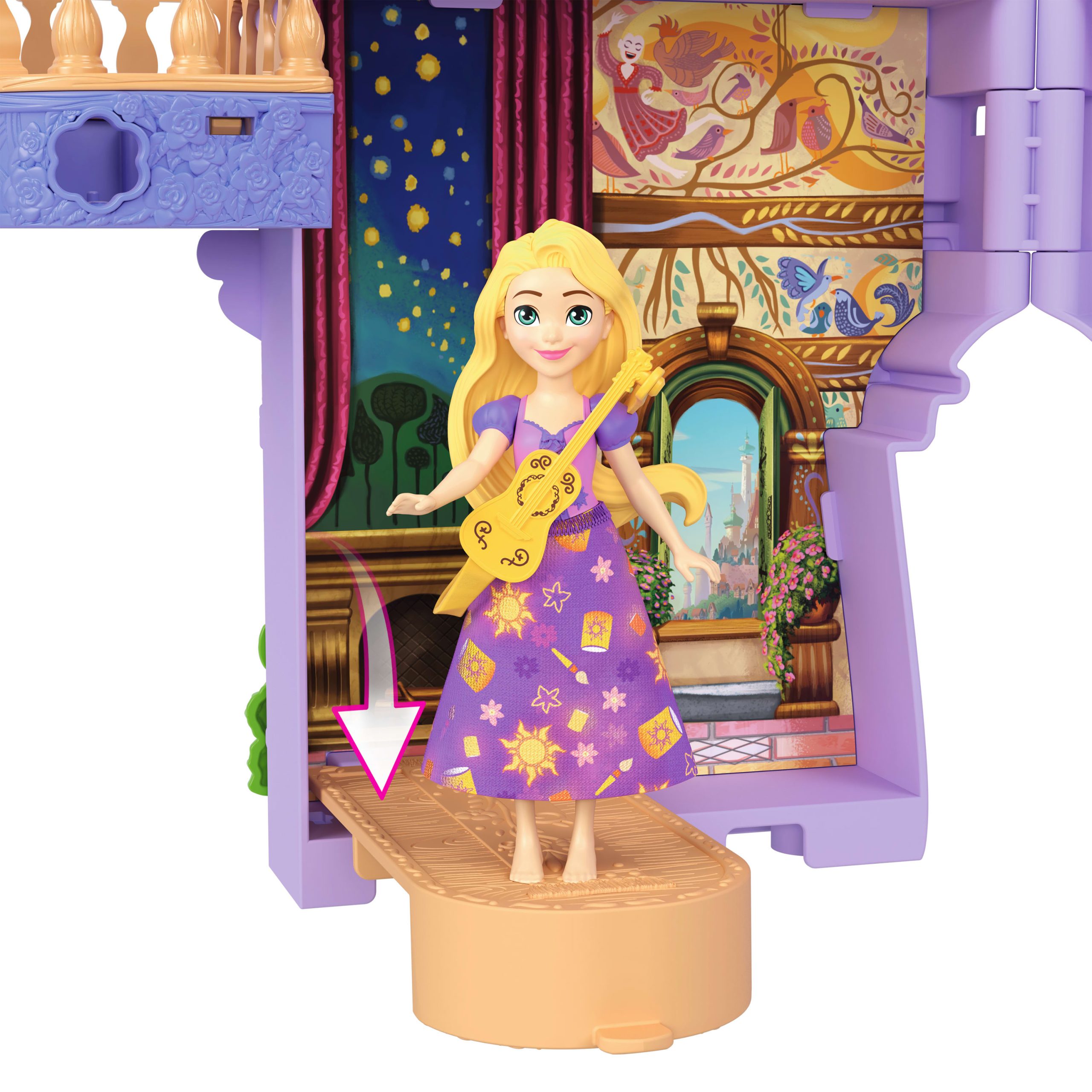 Disney Princess Rapunzel Storytime Stackers Doll House. Small Doll. Pascal Figure & 7 Accessories - Image 4